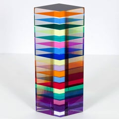 Vasa Mihich "Rainbow Parallelogram" Acrylic Sculpture, 2001