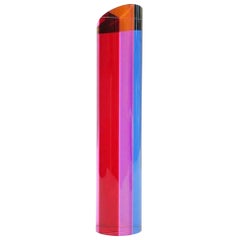 Vasa Mihich "Sweet Cylinder" Red, Purple, Pink, Blue and Orange Lucite Sculpture