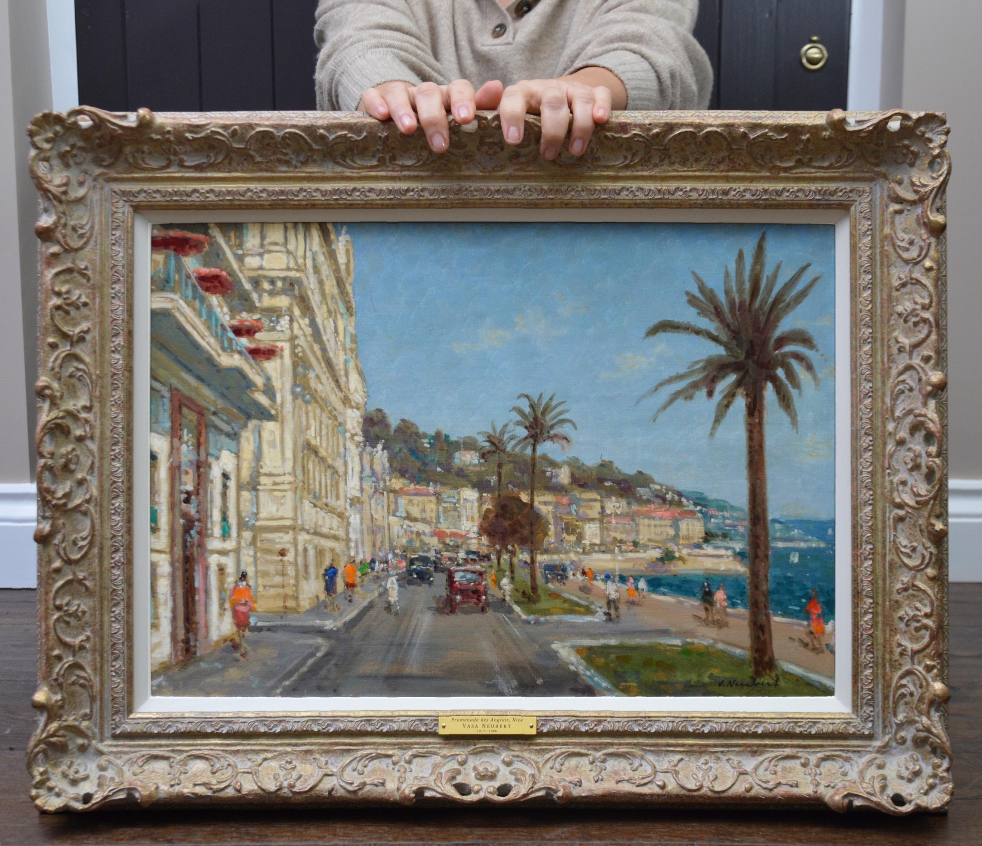 Promenade des Anglais - Post Impressionist Oil Painting of Cote d'Azur France 