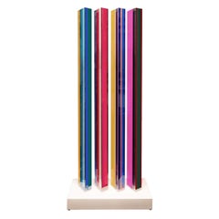 Vasa Studio Rare Multicolor Lucite 4 Tower Sculpture 1985 'Signed and Dated'