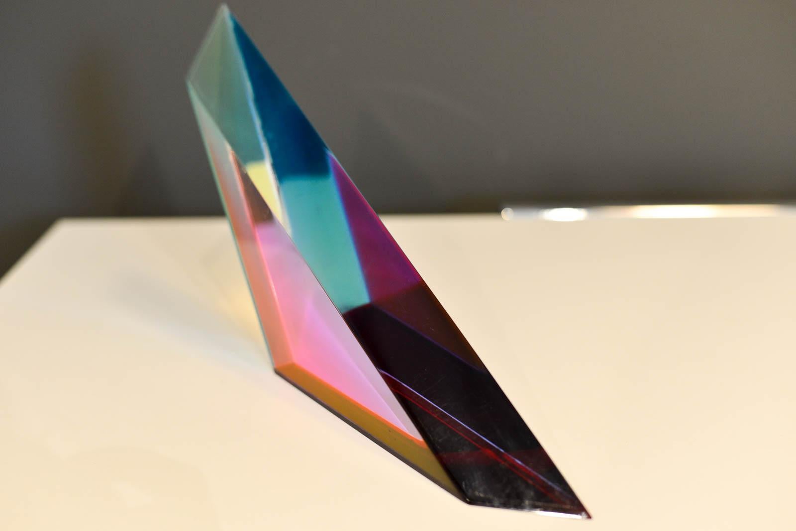 Contemporary Vasa Velizar Mihich Lucite Triangle, 2012