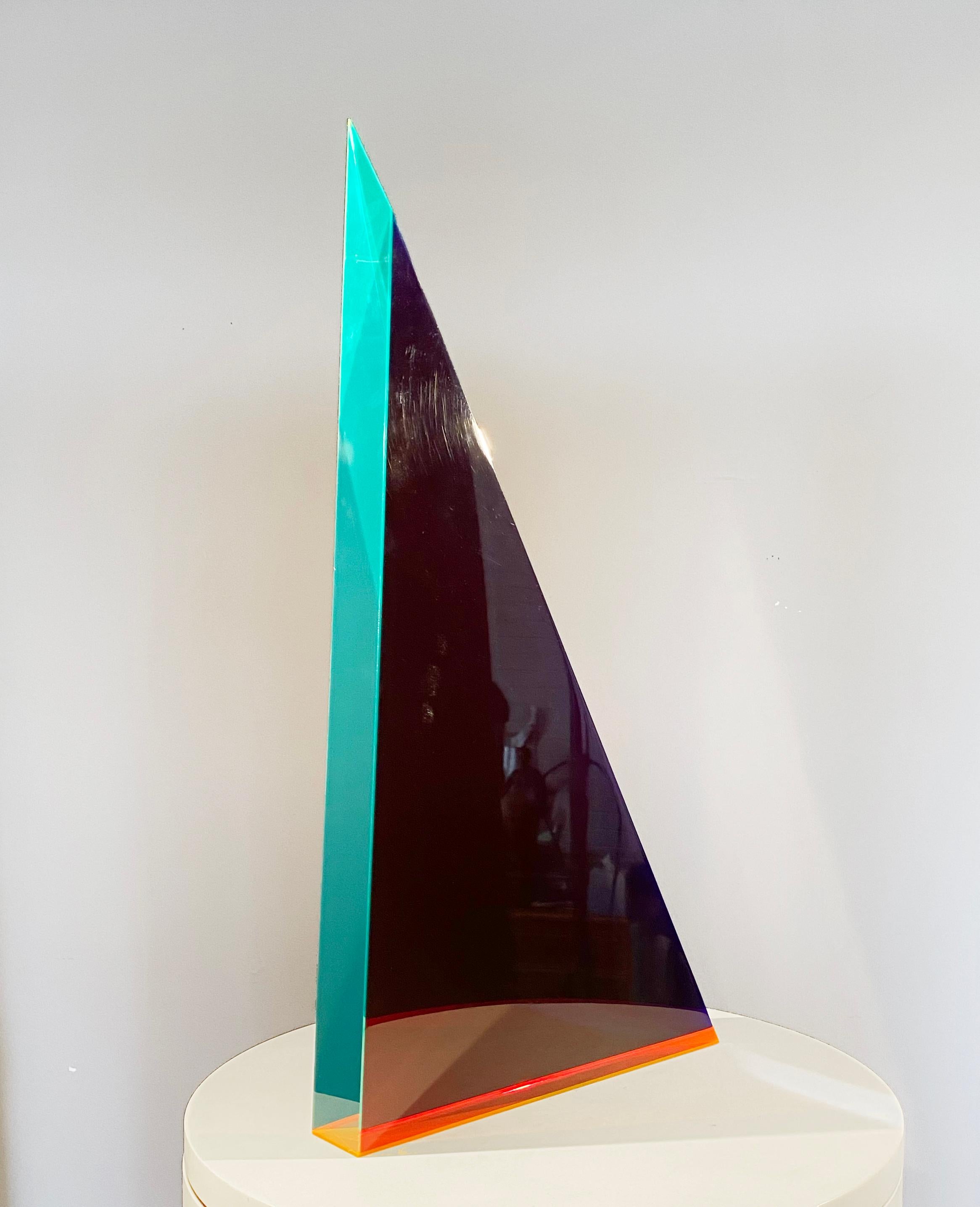 Irregular Shape #1, Color Sculpture in Resin - Gray Abstract Sculpture by Vasa Velizar Mihich