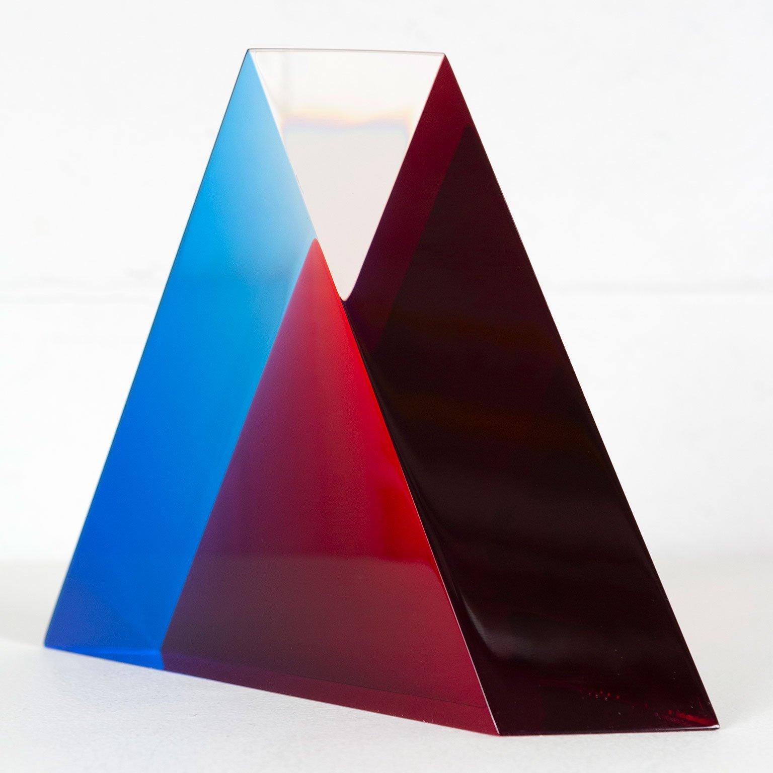 This early and impactful color-shifting triangle is a paradigm of Vasa Mihich's mastery of acrylic. 

In 