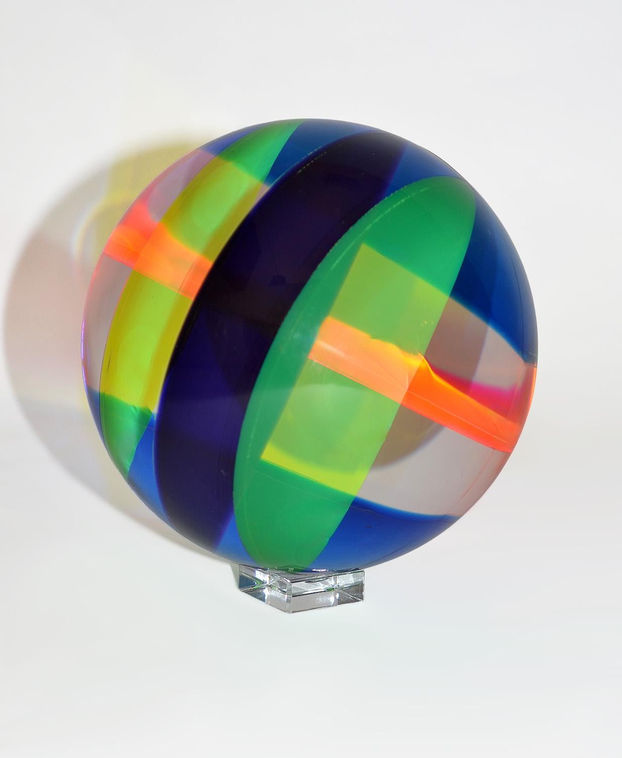 Late 20th Century Vasa Velizar Mihich Sphere Sculpture Signed, 1989 For Sale