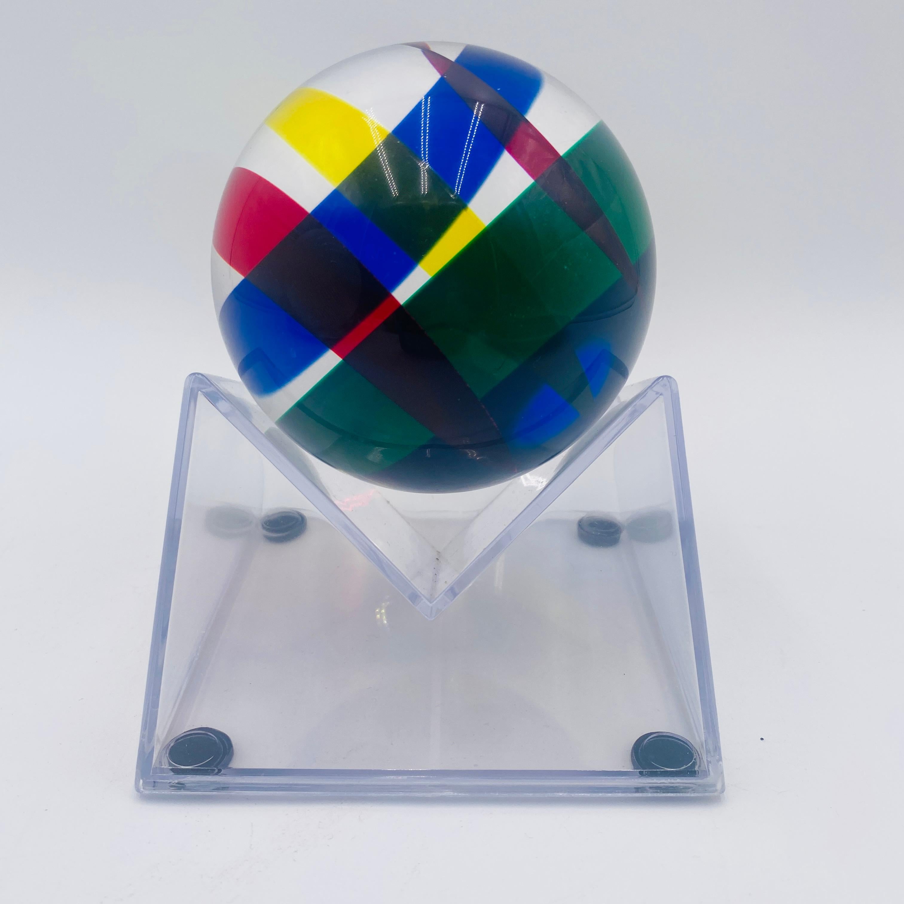 Hand-Crafted Vasa Velizar Mihich Sphere Sculpture Signed For Sale