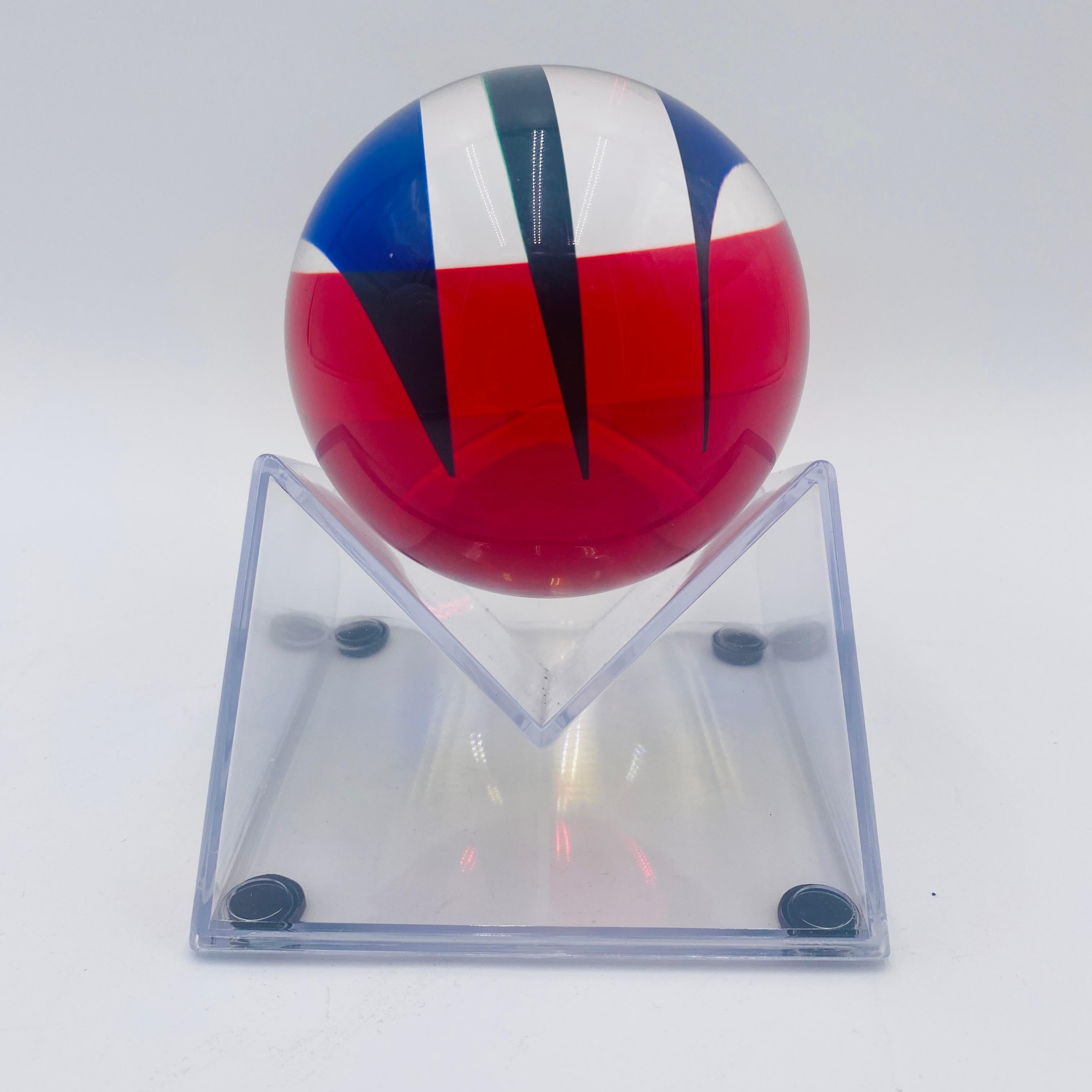Acrylic Vasa Velizar Mihich Sphere Sculpture Signed For Sale