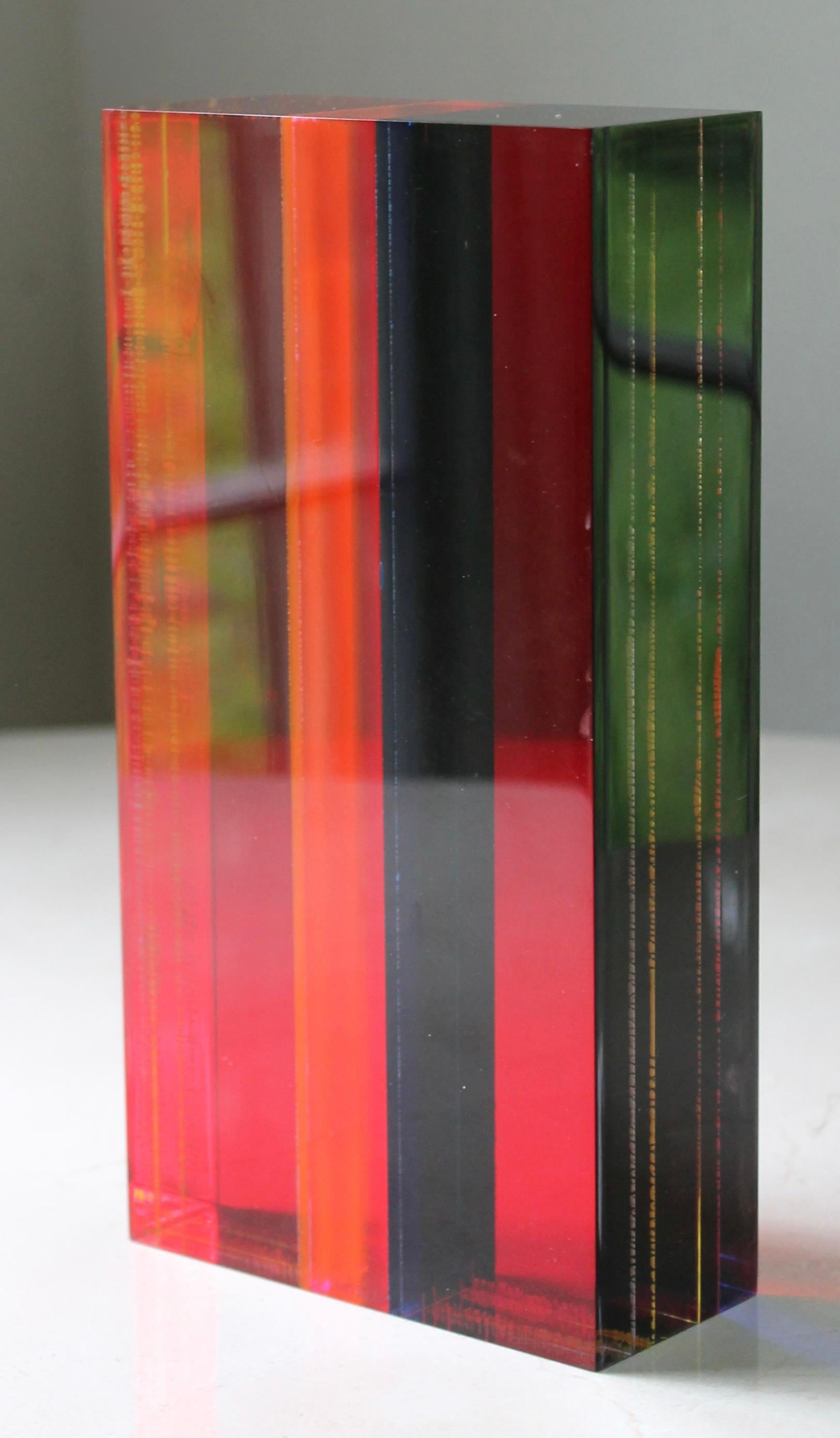 Vasa Velizar Munich Rectangular Acrylic Sculpture In Good Condition For Sale In Sharon, CT