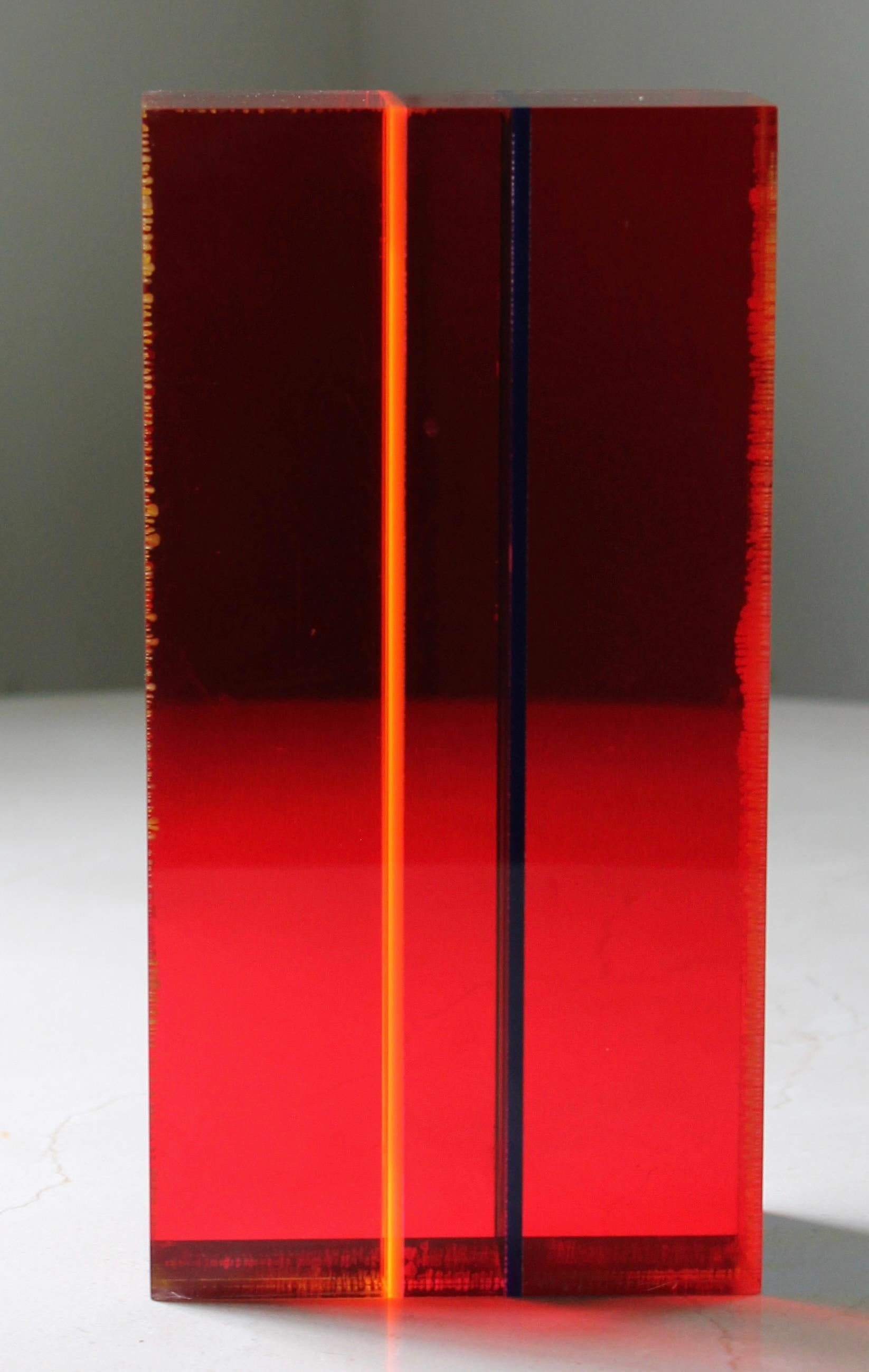 20th Century Vasa Velizar Munich Rectangular Acrylic Sculpture For Sale