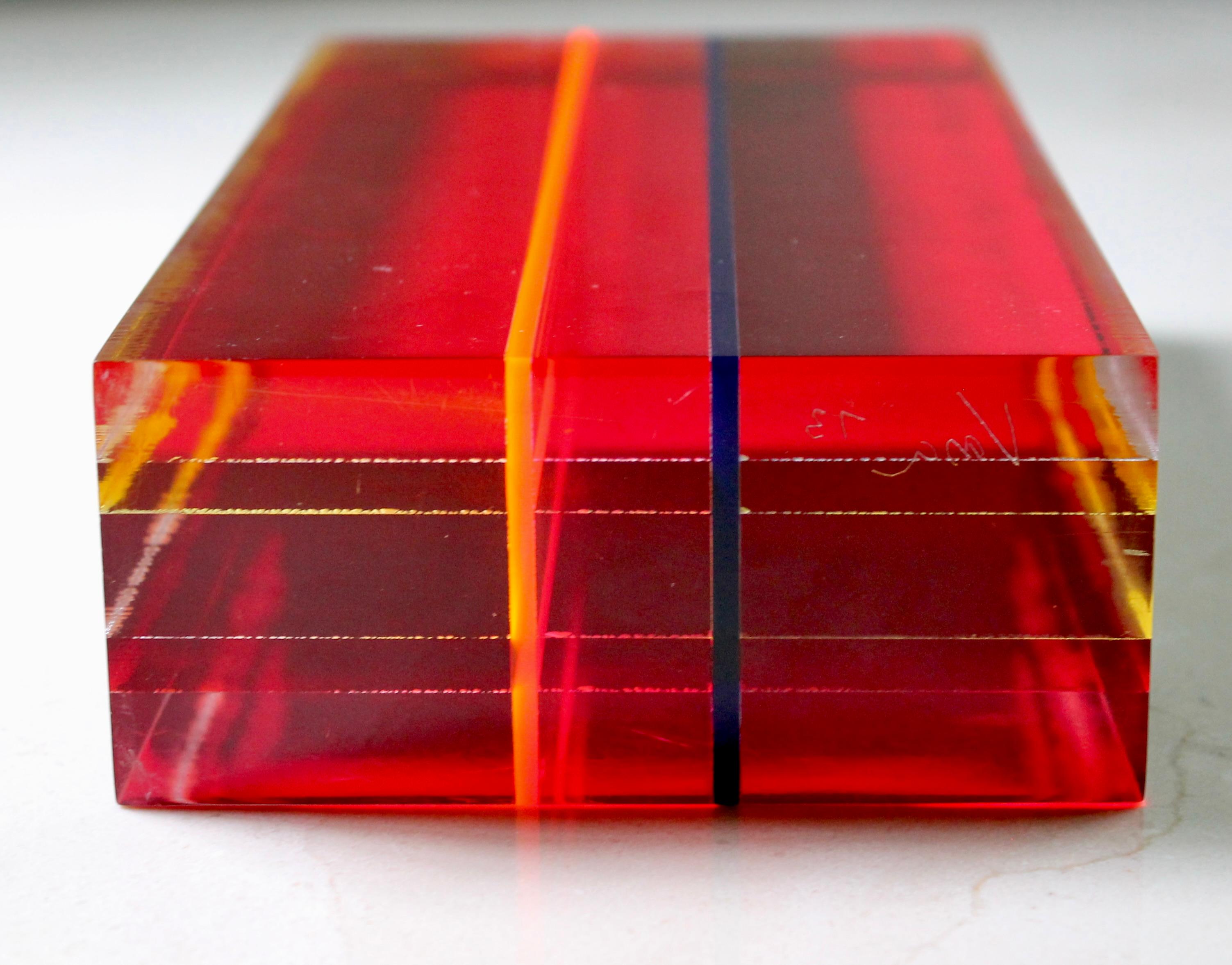 Vasa Velizar Munich Rectangular Acrylic Sculpture For Sale 3