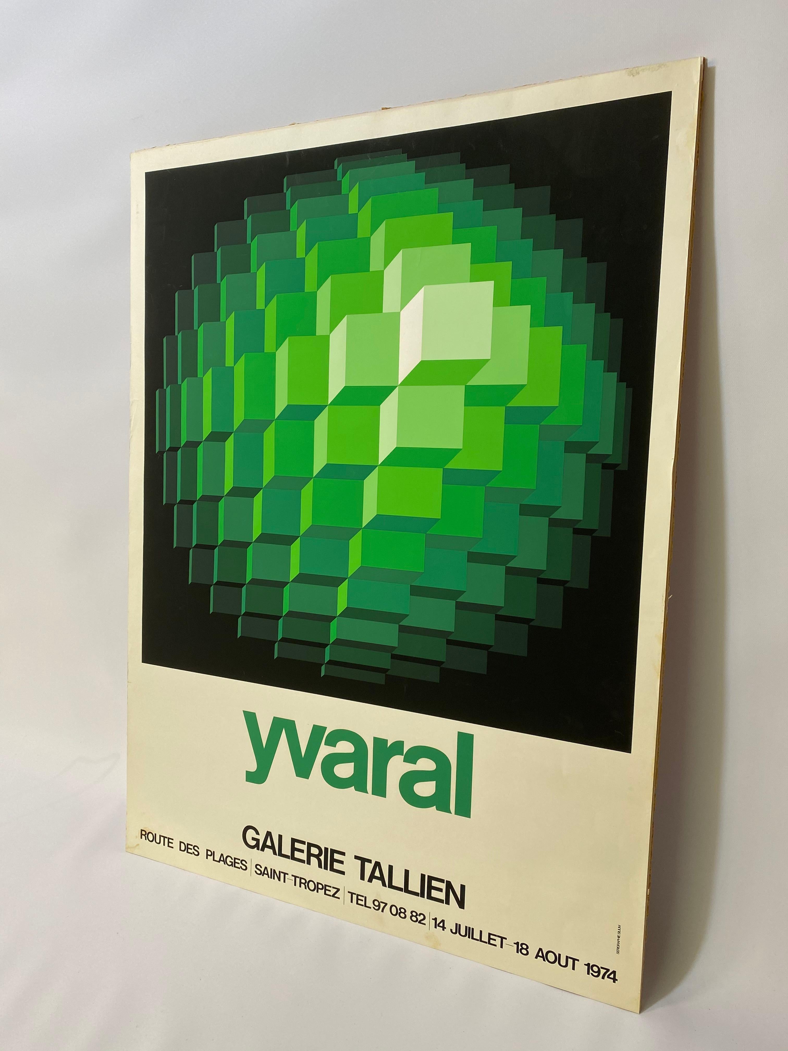 Post-Modern Vasarely Galerie Tallien 1974 Serigraph Exhibition Poster