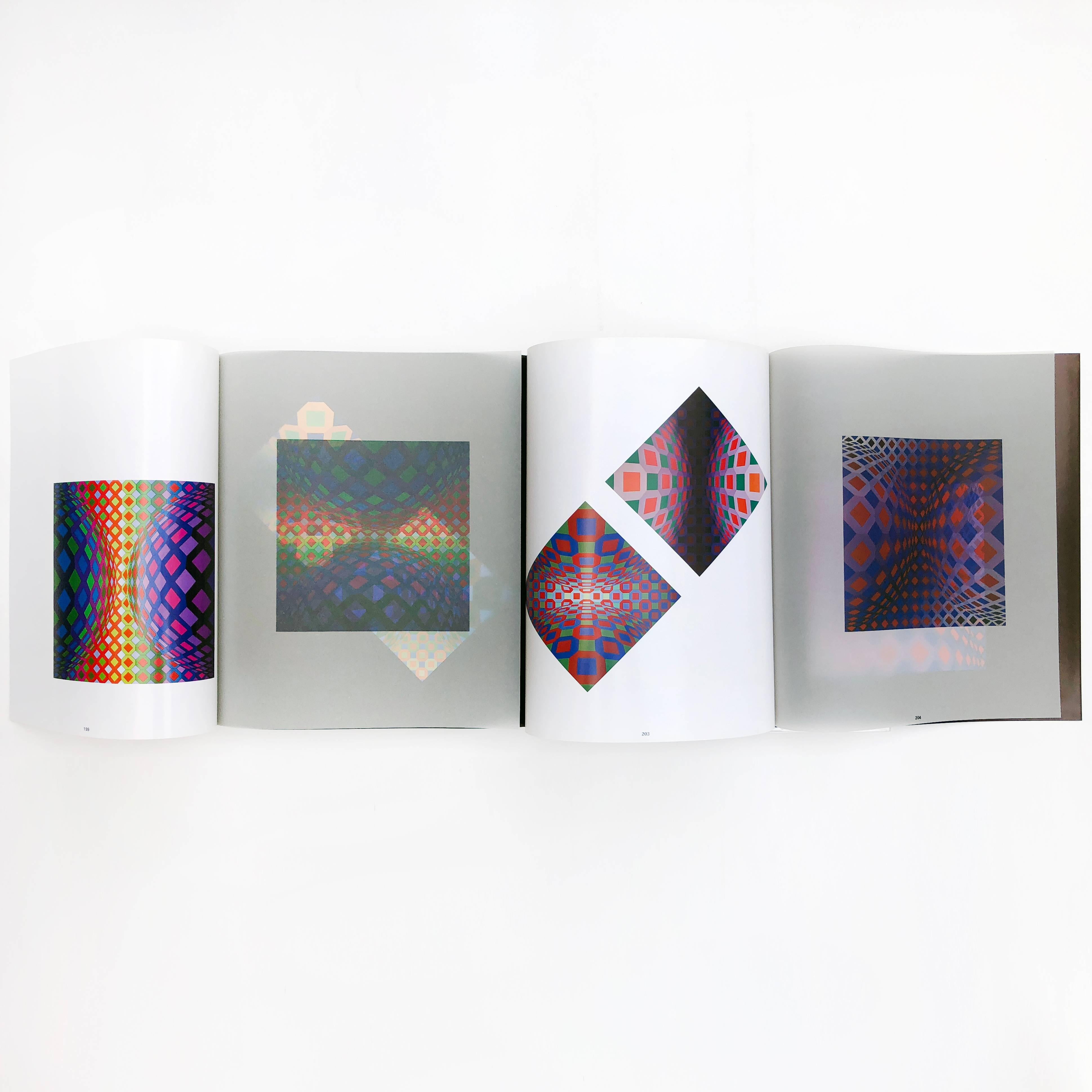 First edition, published by Editions du Griffin, 1974

This edition stands out from other artists’ monographs, putting the book format at the forefront of the experience. Vasarely designed transparent, colored and fold old pages as a unique ground