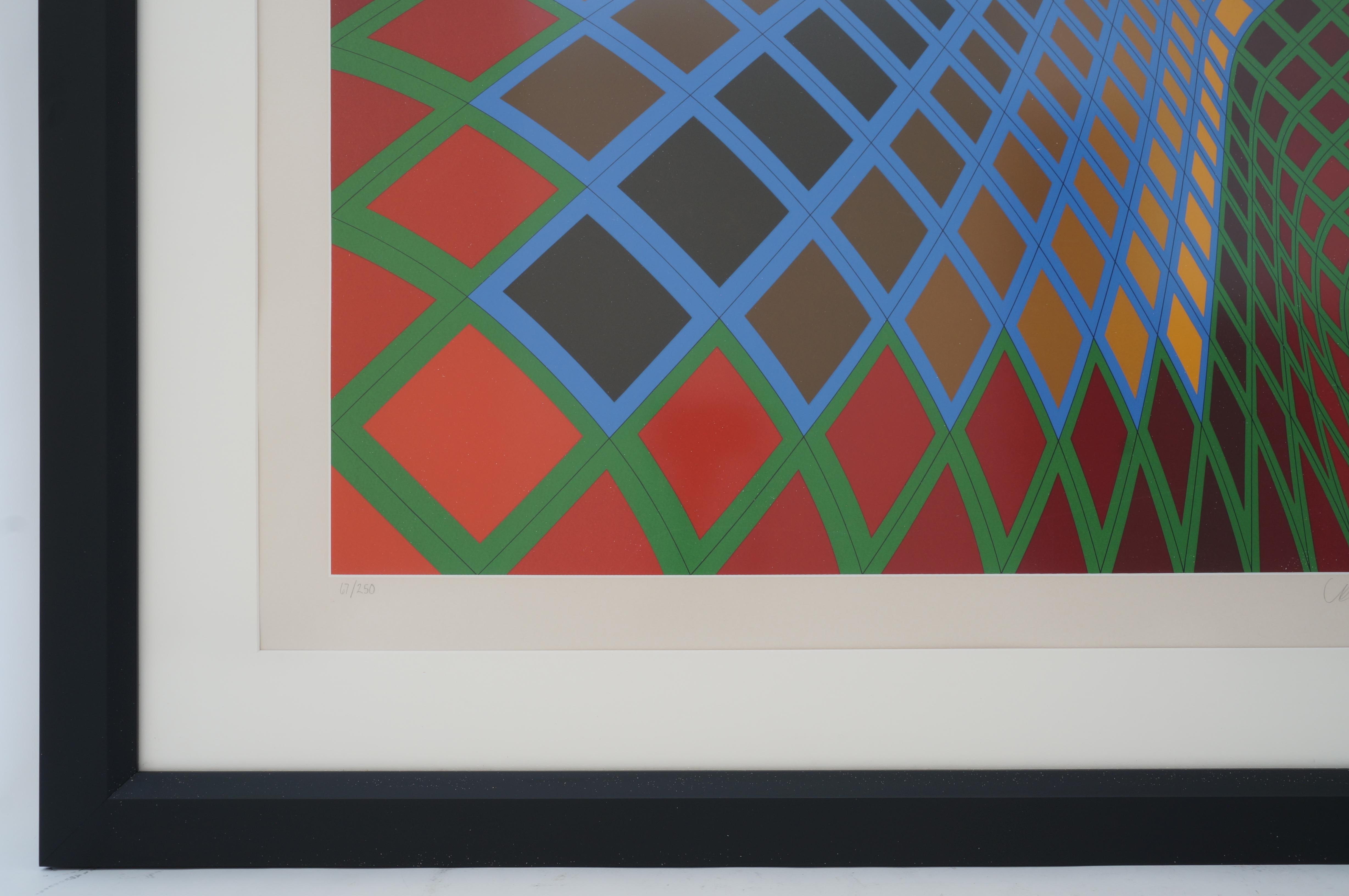 Vasarely Op Art Print 67/250 For Sale 1