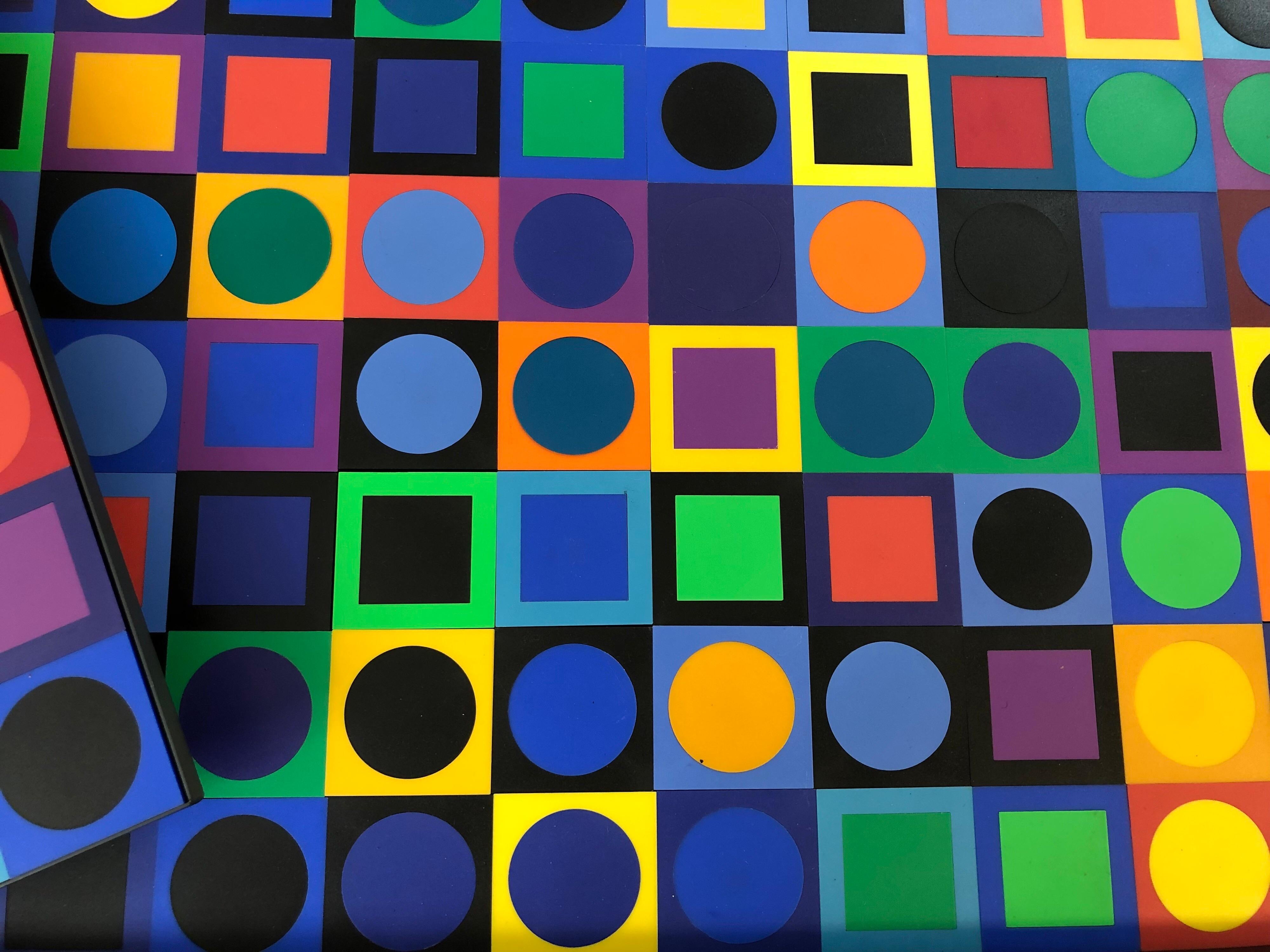 Vasarely Planetary Folklore Participation No 1 Op Art Puzzle, 1969 2