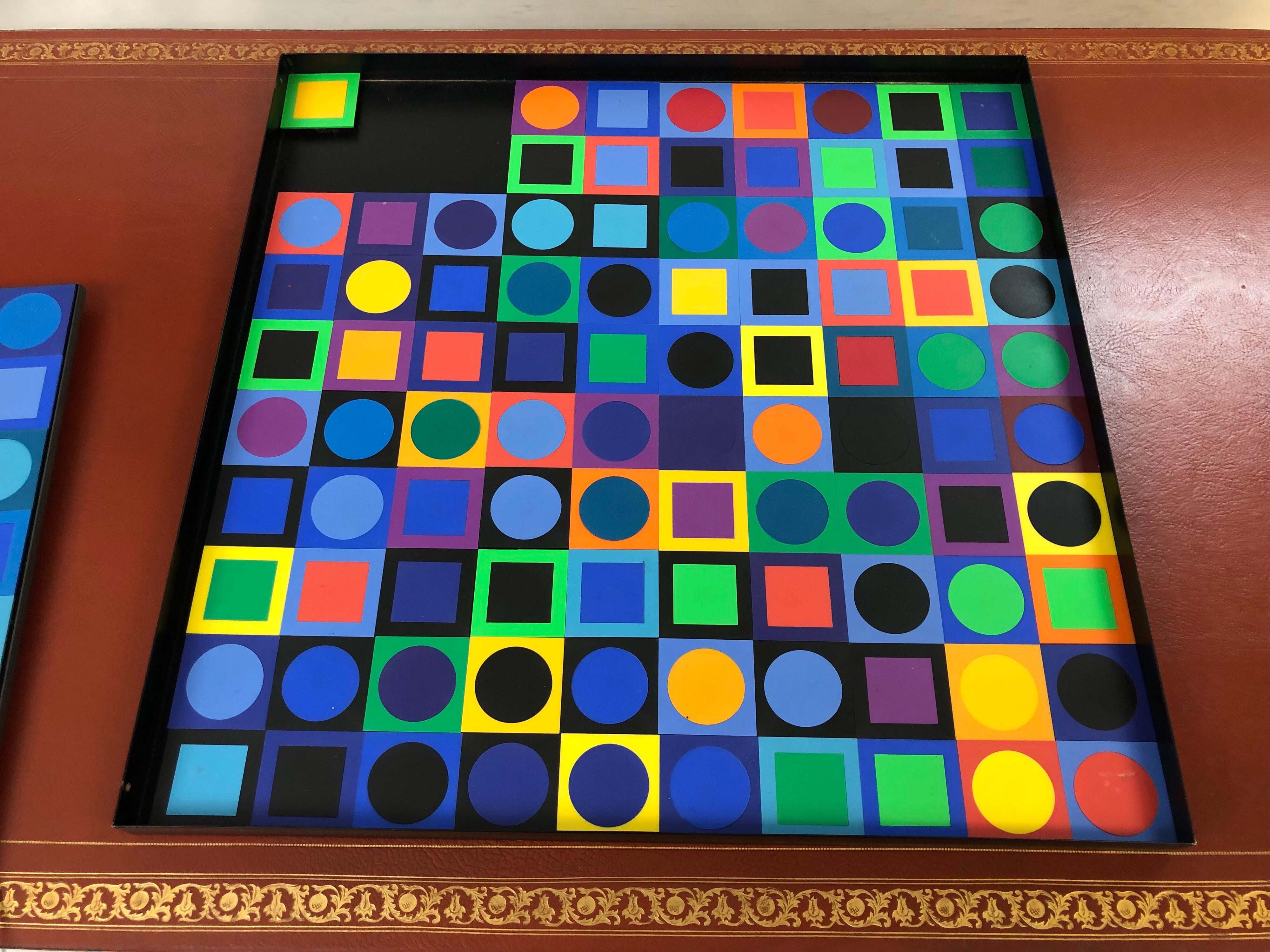 Vasarely Planetary Folklore Participation No 1 Op Art Puzzle, 1969 In Good Condition In Miami, FL