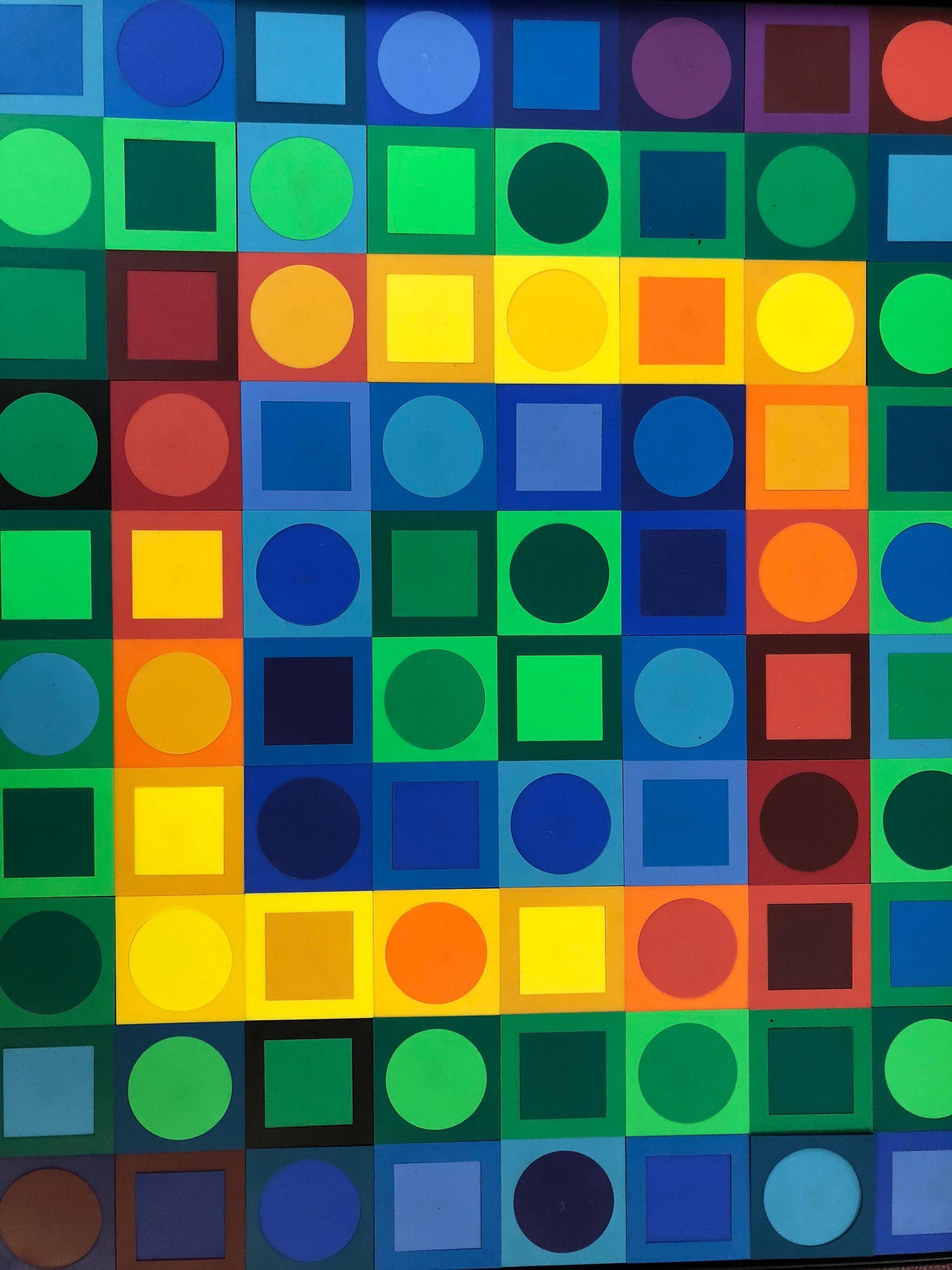 Mid-20th Century Vasarely Planetary Folklore Participation No 1 Op Art Puzzle, 1969