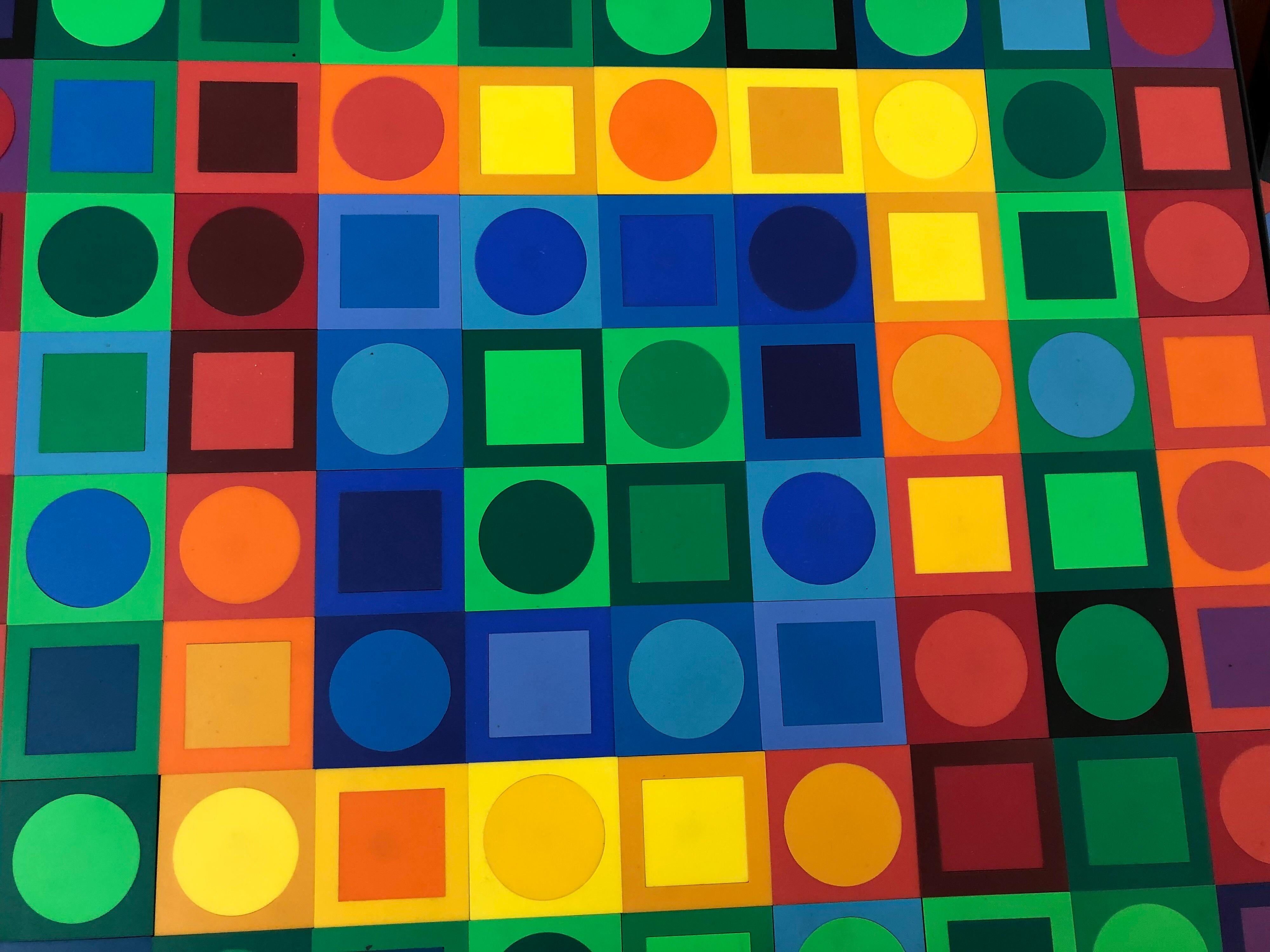 Vasarely Planetary Folklore Participation No 1 Op Art Puzzle, 1969 1