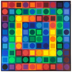 Vasarely Planetary Folklore Teilnahme Nr. 1 Op Art Puzzle:: 1969