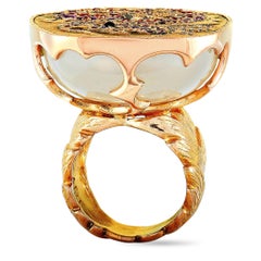 Vasari 18 Karat Rose Gold Diamond, Orange/Purple Sapphire and Quartz Dragon Ring