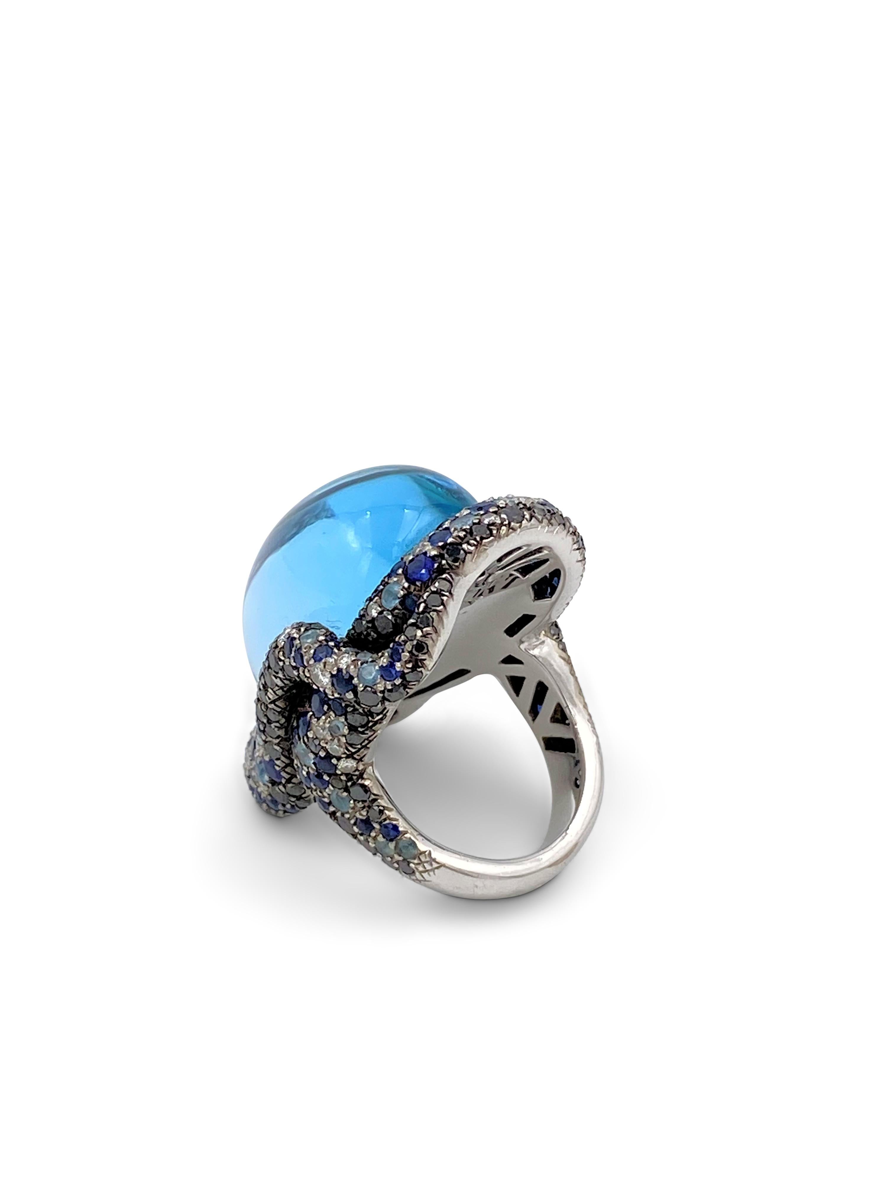 Women's Vasari White Gold Topaz Sapphire and Diamond Cocktail Ring