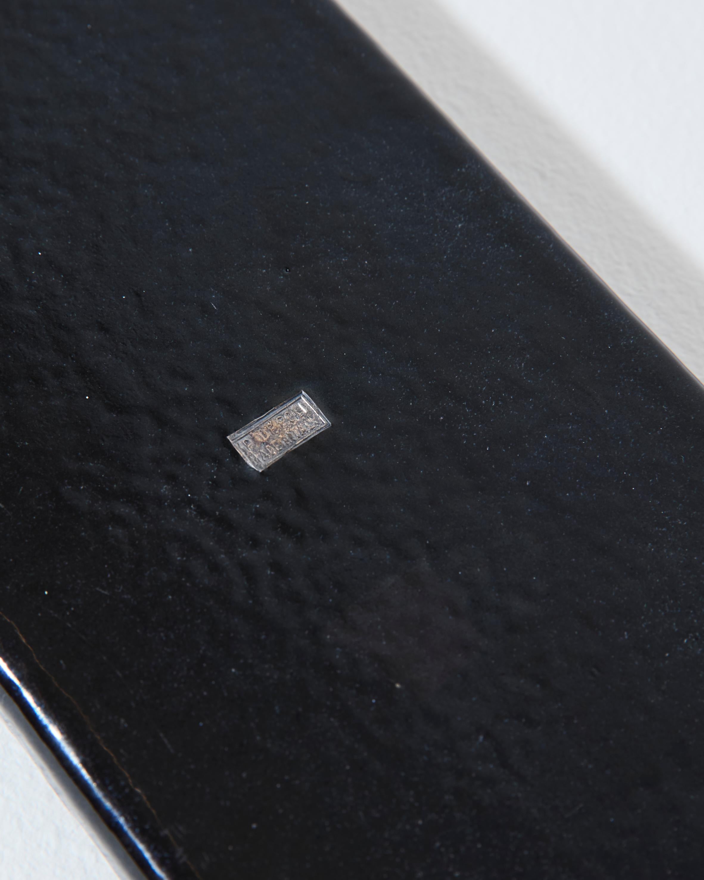 Cuenco rectangular de cobre esmaltado azul, Paolo De Poli, Italia Mid-20th Century en venta