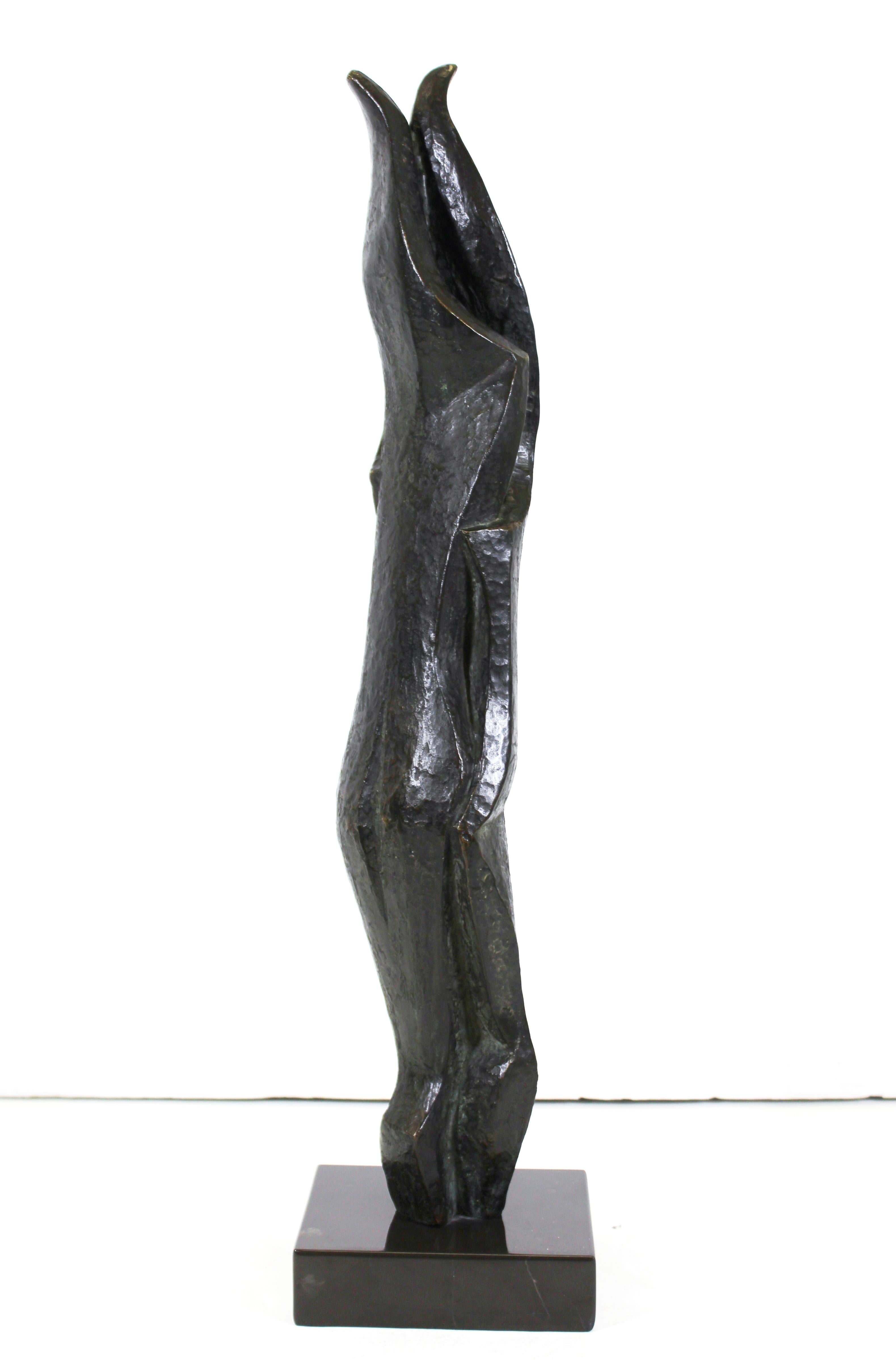 Portuguese Vasco Pereira da Conceição Abstract Modern Bronze Sculpture of Embracing Couple For Sale