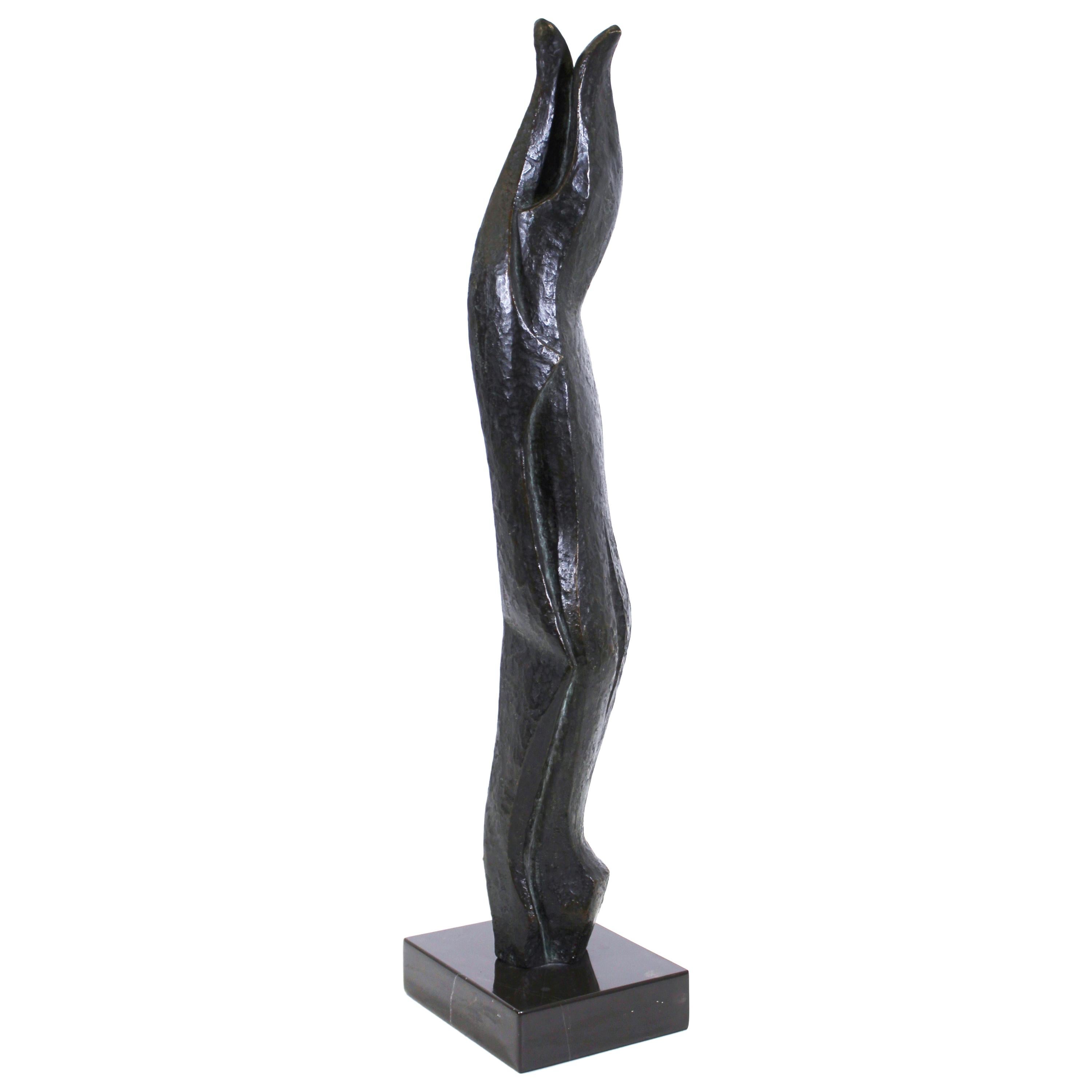 Vasco Pereira da Conceição Abstract Modern Bronze Sculpture of Embracing Couple For Sale