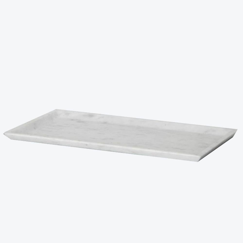 Modern Vasco Tray, Bianco Carrara by Studioformart