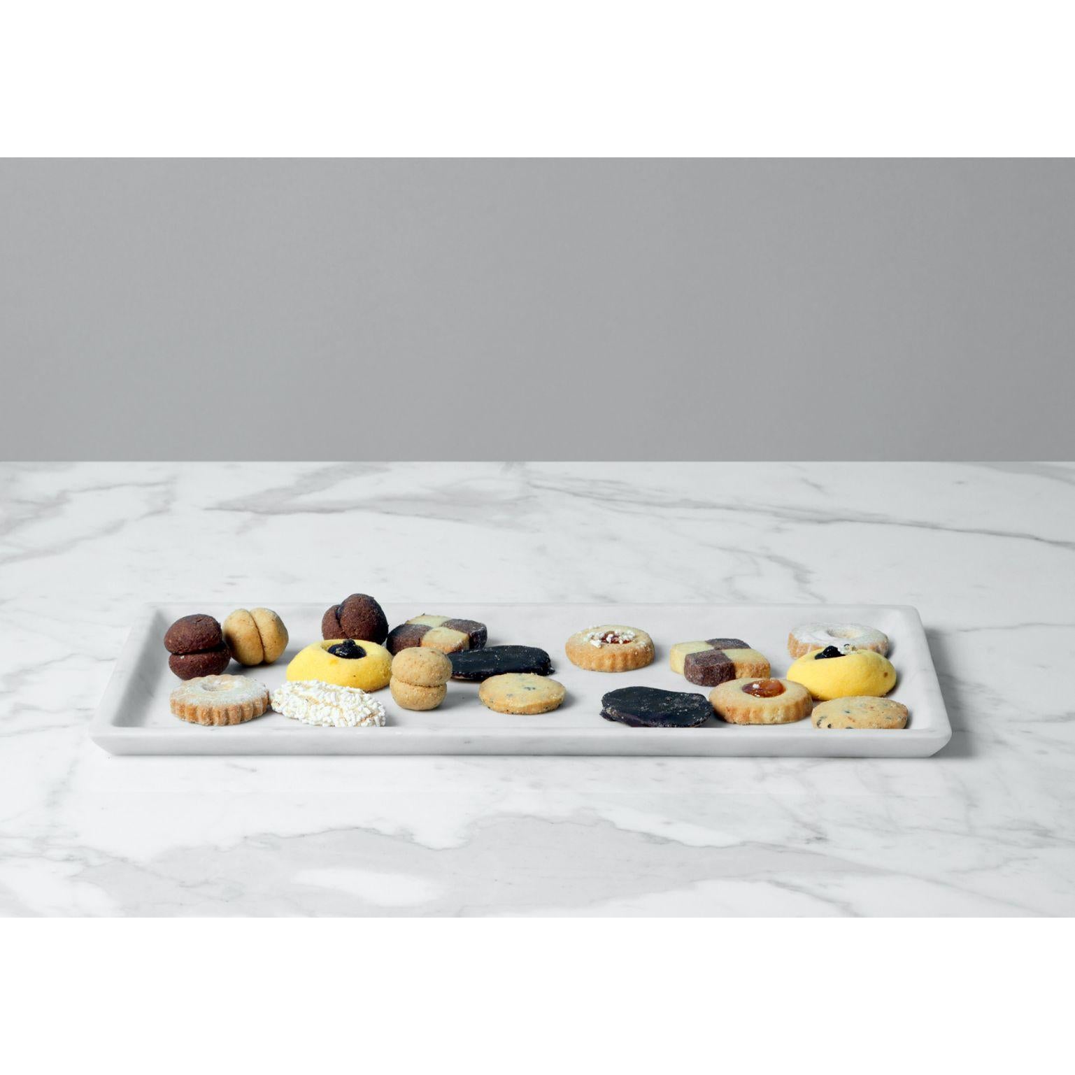 Italian Vasco Tray, Bianco Carrara by Studioformart