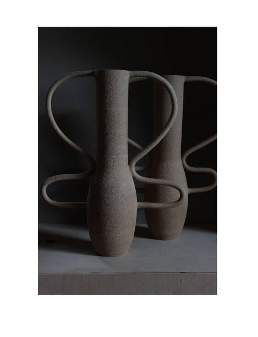 Stoneware Vase 0022 Grès Roux Chamotté by Marta Dervin For Sale