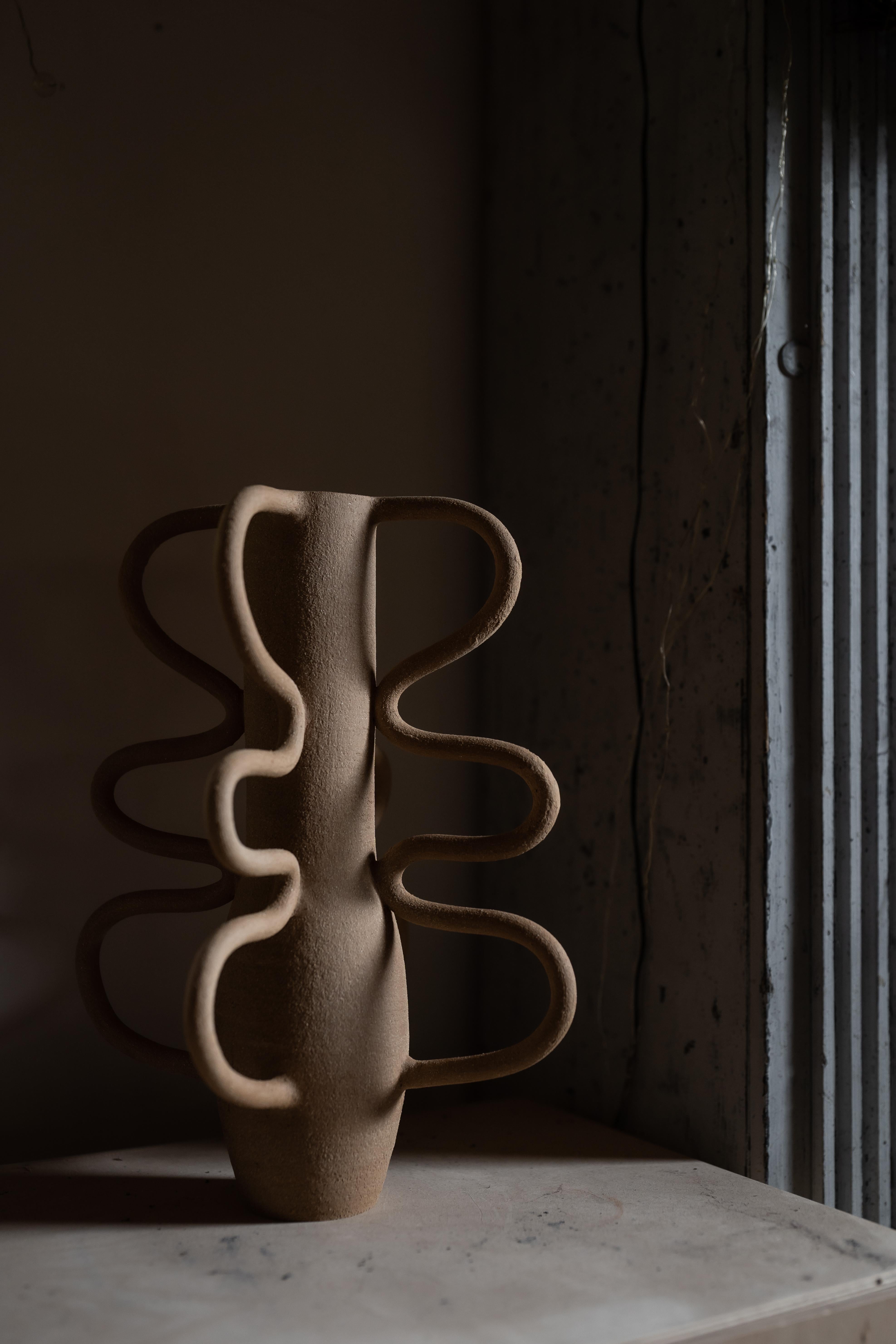 French Vase 0024 Grès Roux Chamotté by Marta Dervin
