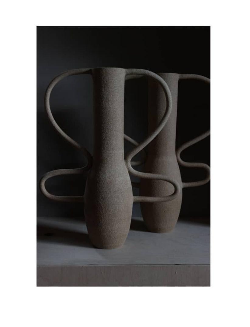 Vase 0028 Grès Roux Chamotté de Marta Dervin en vente 1