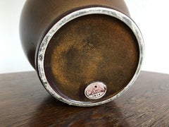 Vase 1814 Hutschenreuther Pottery Ceramic Brown Vase 1960s-1970s, Bavaria