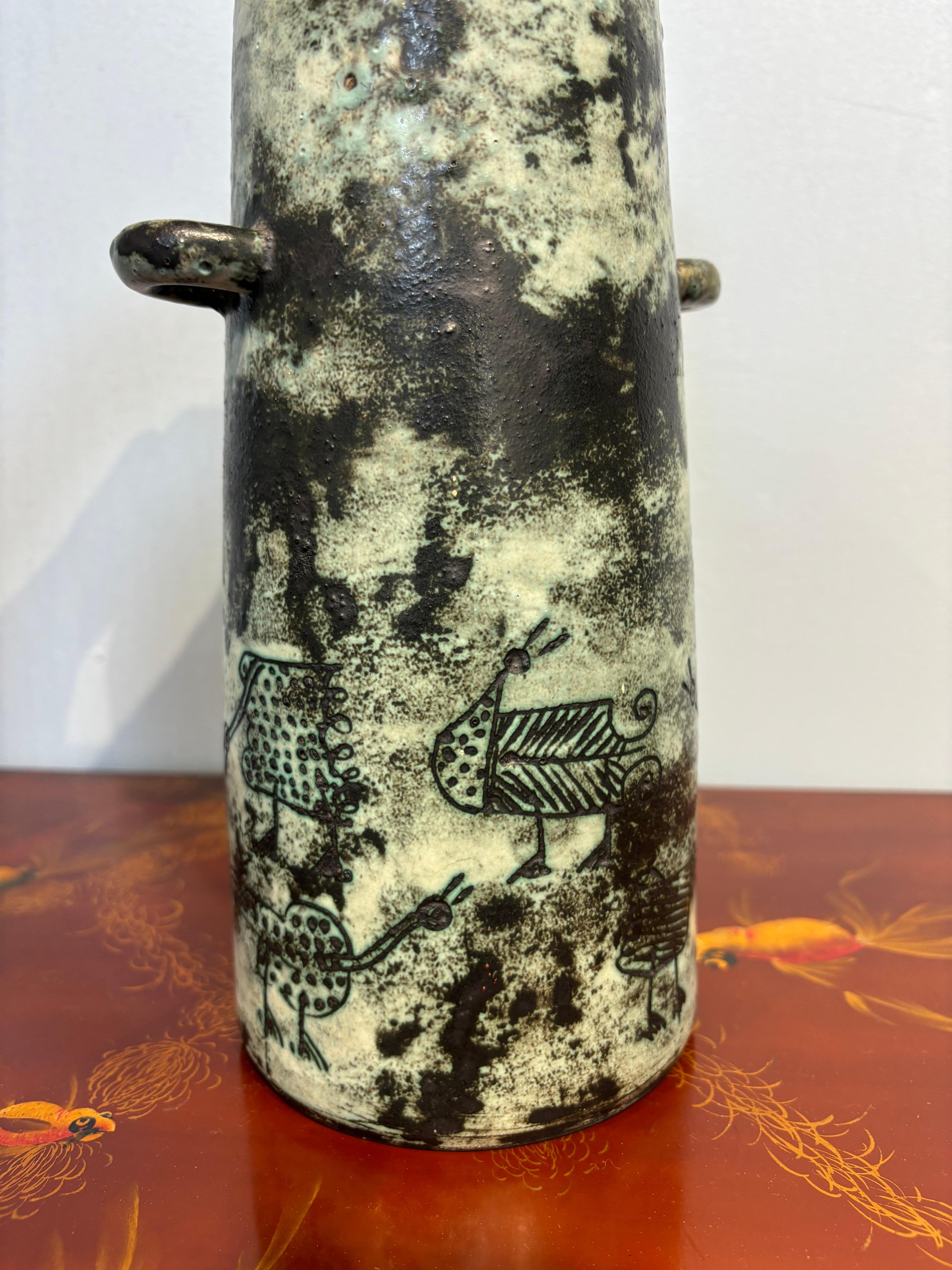 Milieu du XXe siècle Vase à anses par Jacques Blin en vente