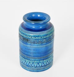 Vaso Aldo Londi, Ceramica Bitossi, Blu Rimini, Italia, anni '60