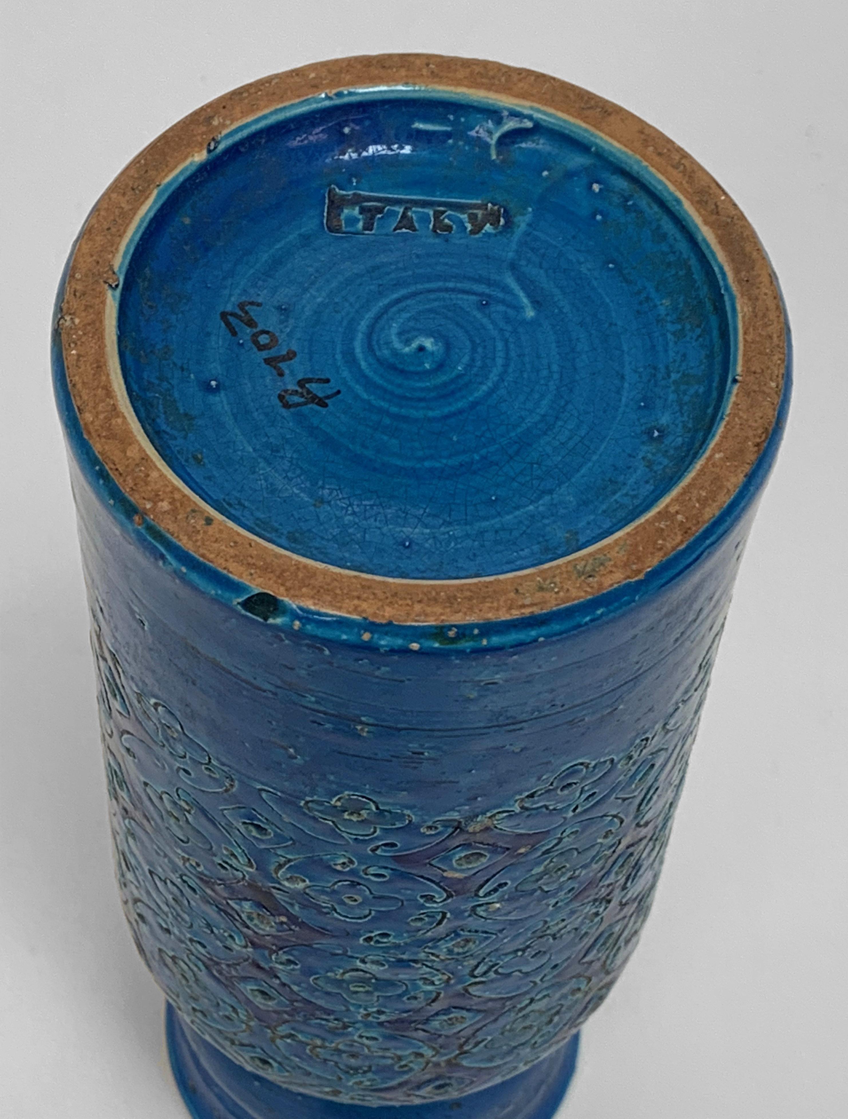 Italian Vase Aldo Londi, Bitossi Ceramics, Rimini Blue, Italy, 1960s