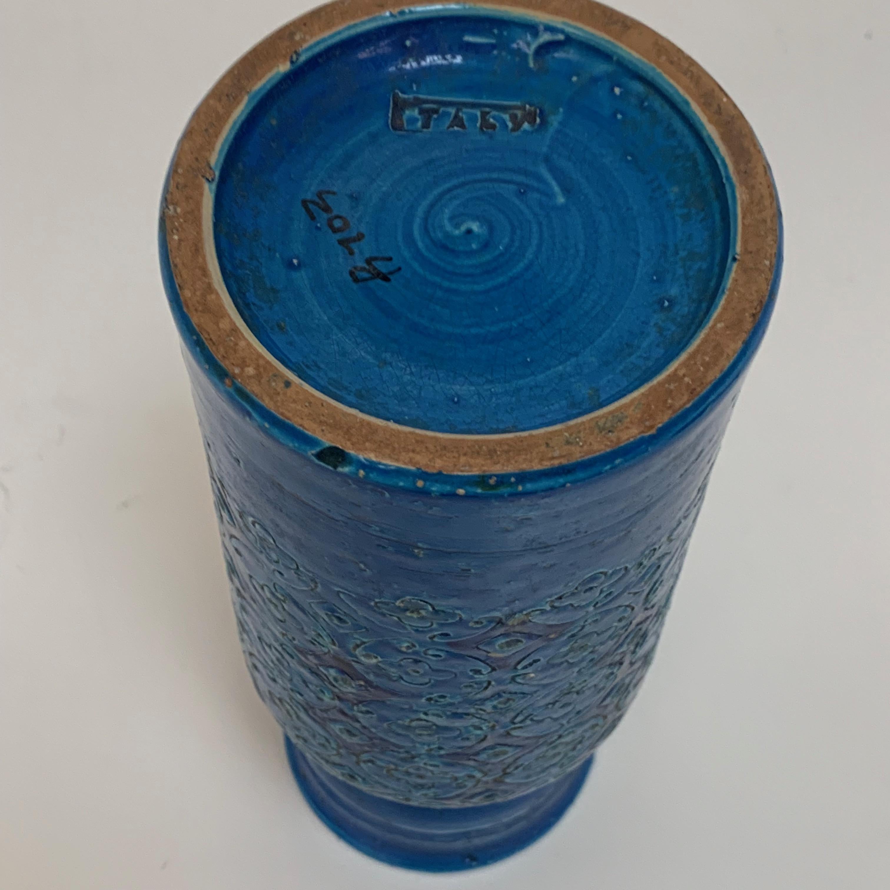 20th Century Vase Aldo Londi, Bitossi Ceramics, Rimini Blue, Italy, 1960s