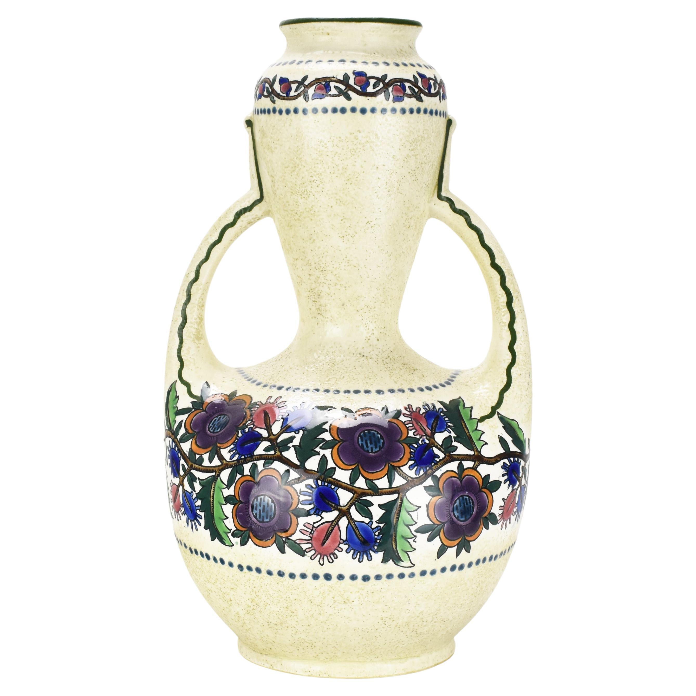 Jarrón Amphora Austria Art Nouveau Bohemia Teplitz Ceramics Secesionista