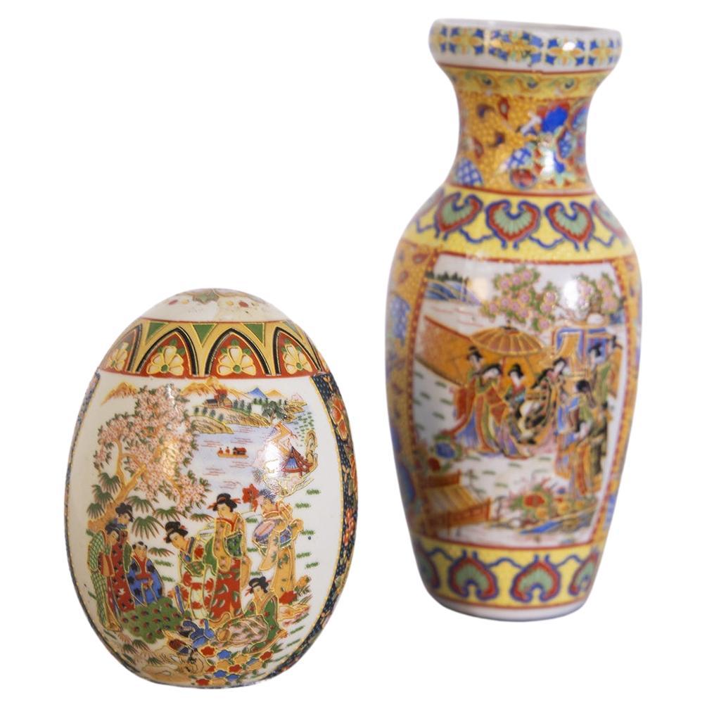 Vase and Egg in Chinese Porcelain
