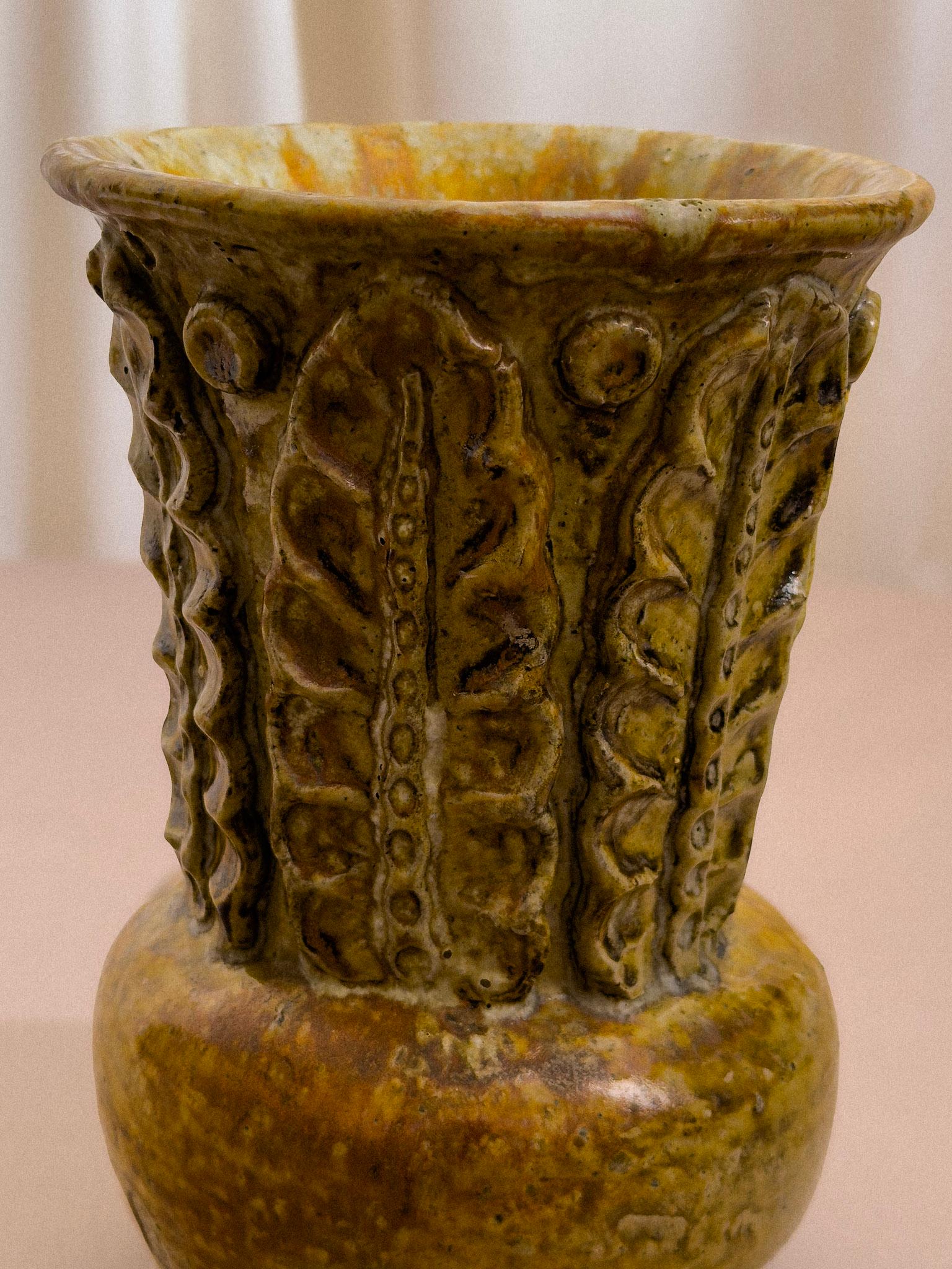 Unique Glazed Ceramic Vase by André Rozay, France, 1960s In Good Condition For Sale In PARIS, FR
