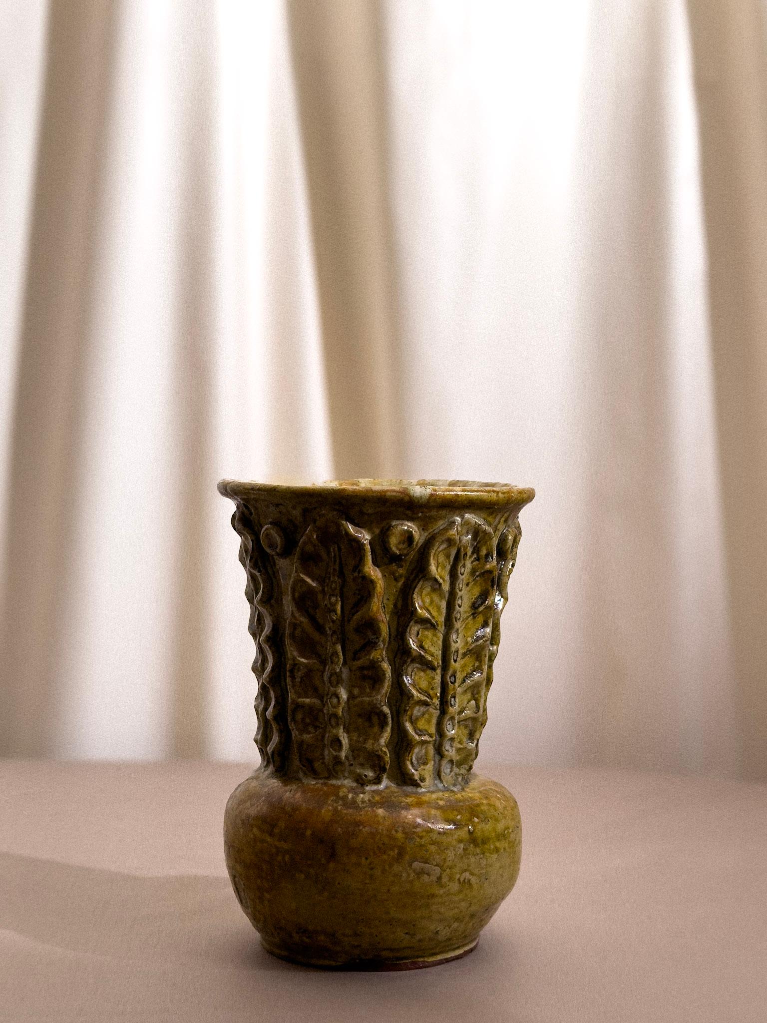 Mid-20th Century Unique Glazed Ceramic Vase by André Rozay, France, 1960s For Sale