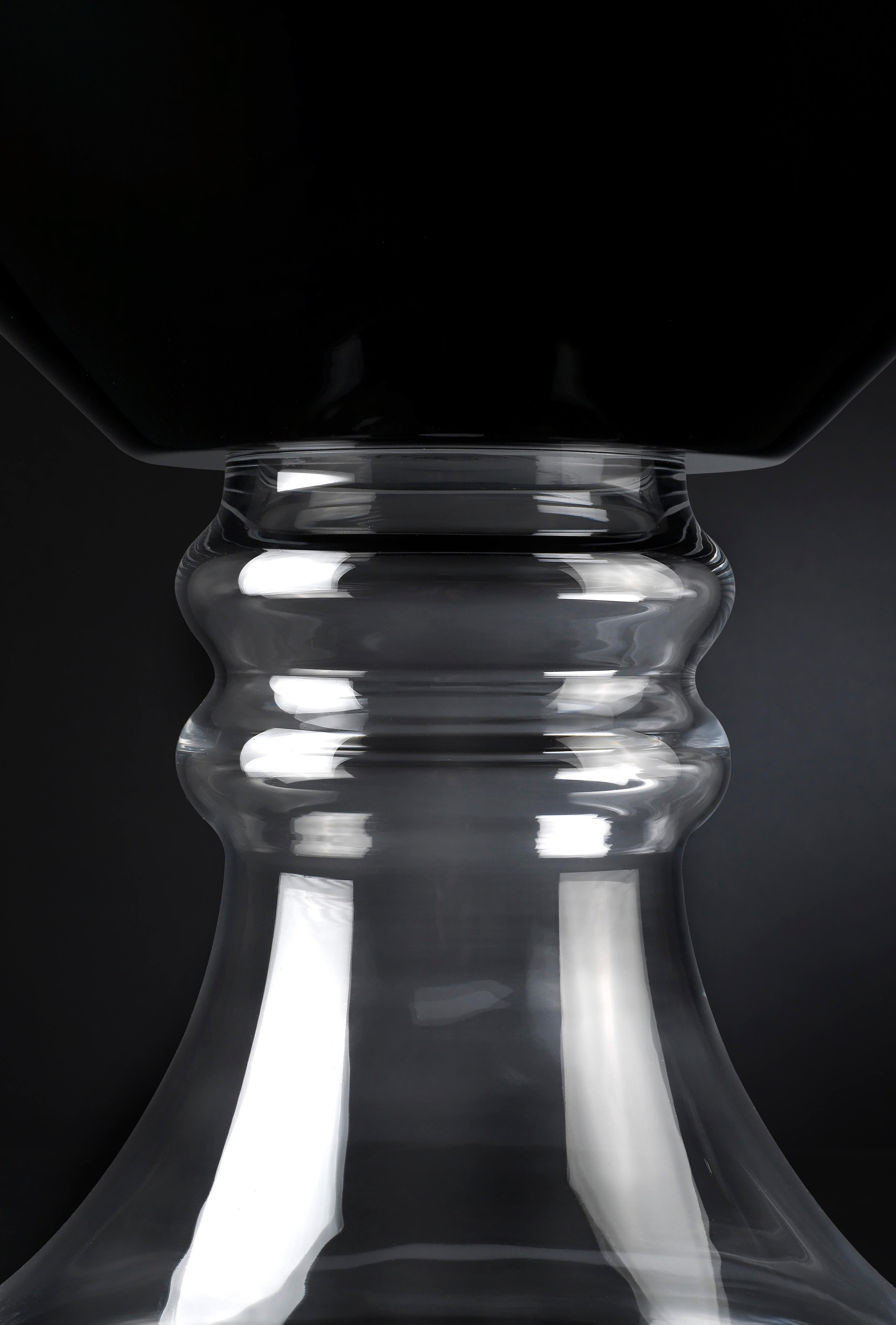 Modern Vase Ann Black, in Glass, Italy For Sale