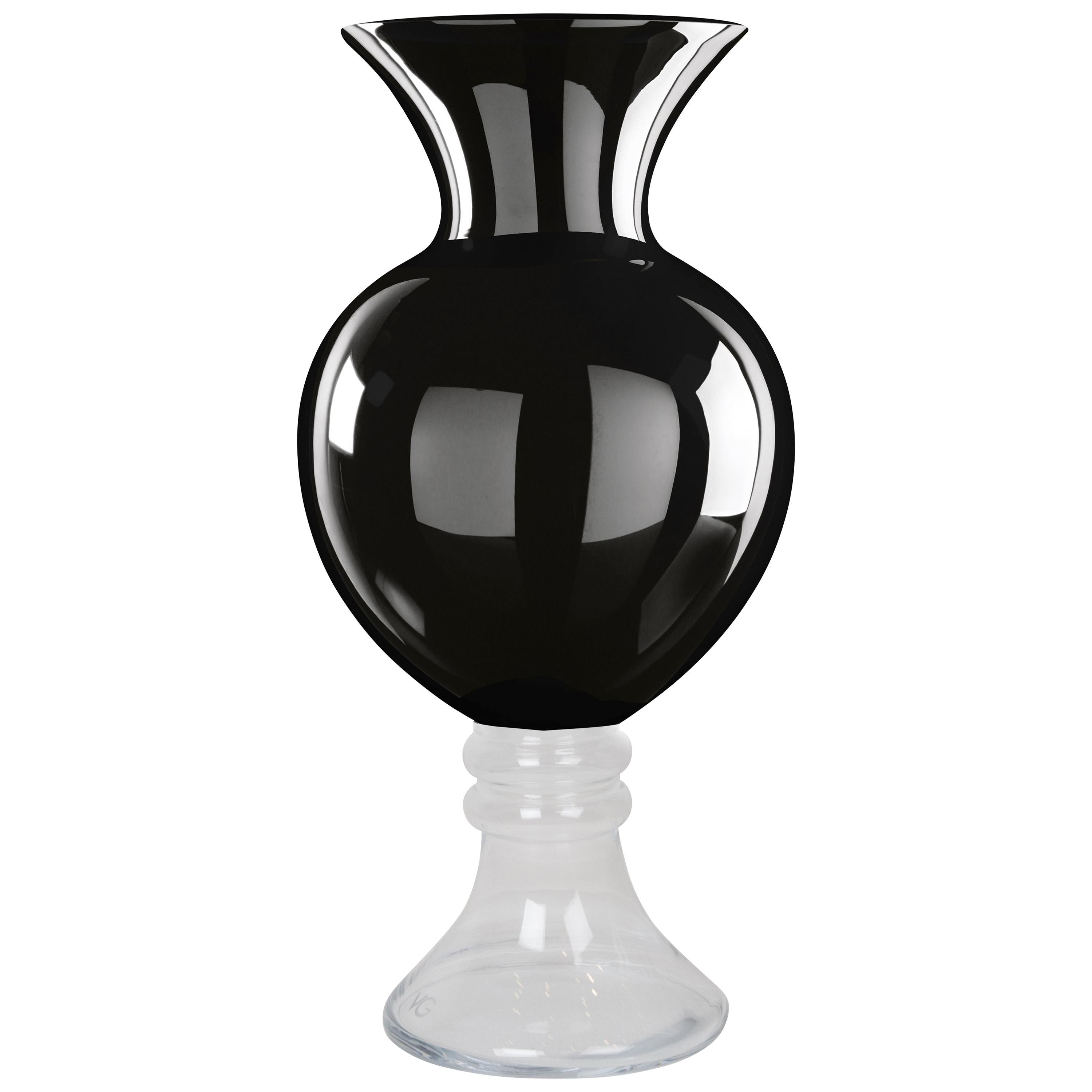 Vase Ann Schwarz:: aus Glas:: Italien