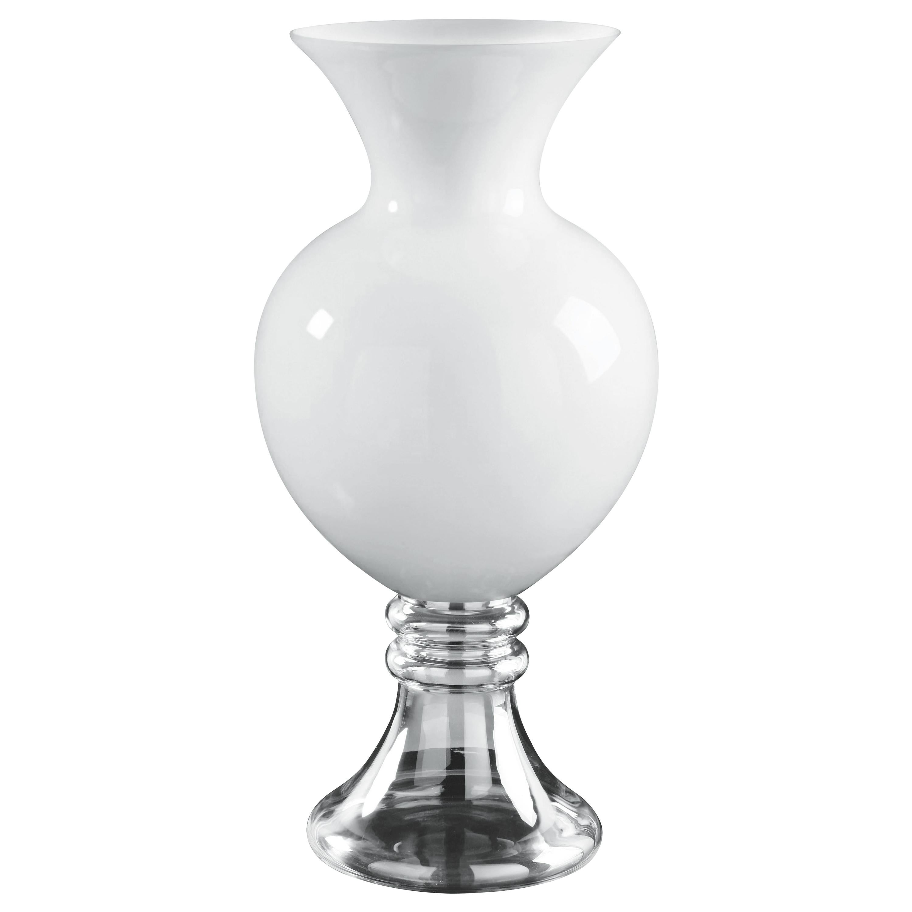 Vase Ann White, in Glass, Italy For Sale