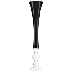 Vaso Annalisa, colore nero e trasparente, in vetro, Italia