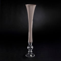 Vase Annalisa, Dove and Clear Color, in Glass, Italy