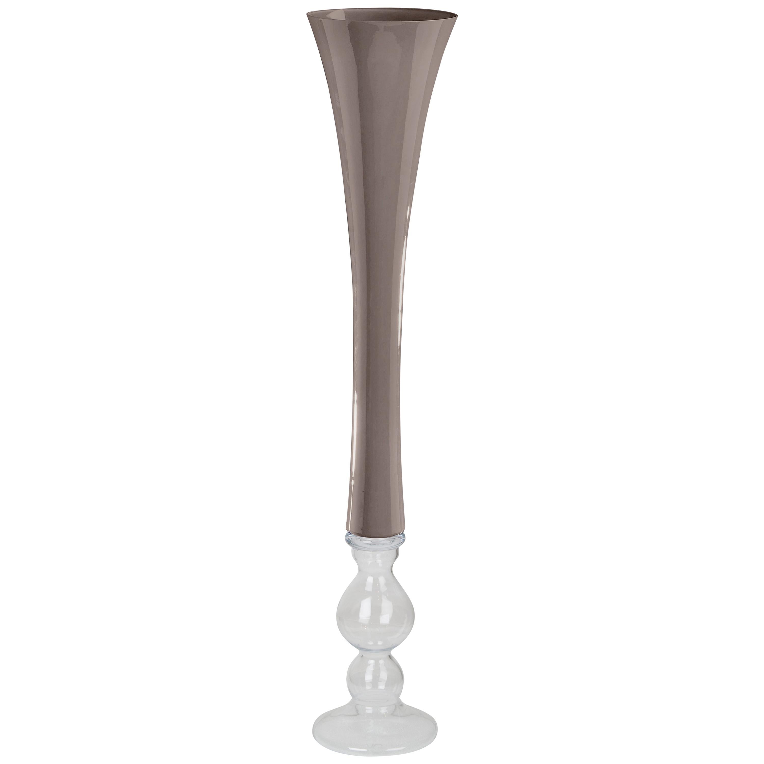 Vase Annalisa, Dove and Clear Color, in Glass, Italy For Sale
