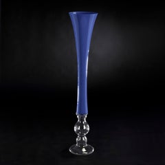 Vase Annalisa, couleur lilas et transparente, en verre, Italie