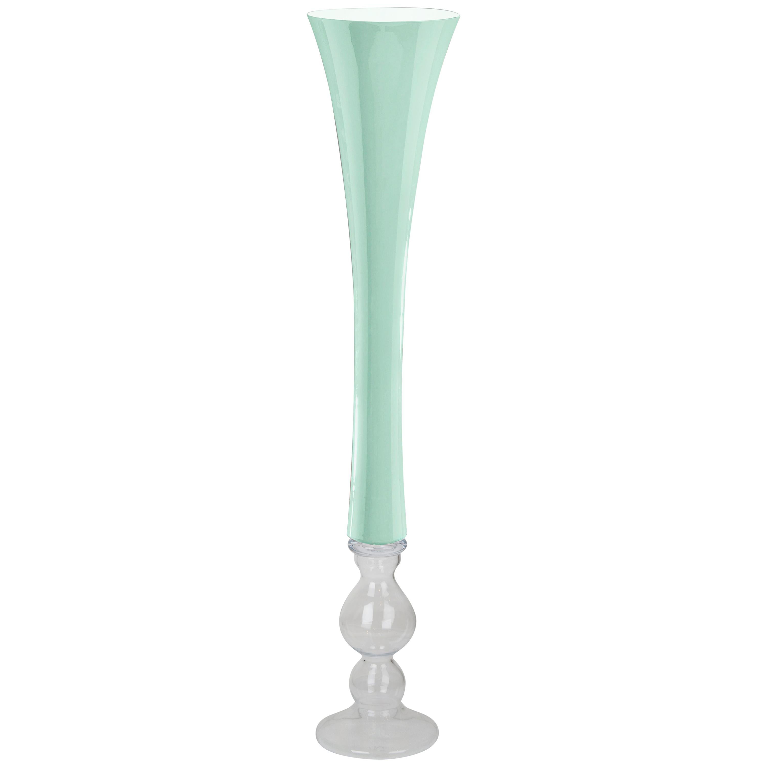 Vase Annalisa, Neo Mint, 2020 Trend, and Clear Color, in Glass, Italy For Sale