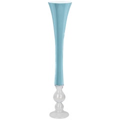 Vase Annalisa, Purist Blue, 2020 Trend, and Clear Color, in Glass, Italy