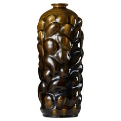 Grand vase, Anonyme pour Illum Bolighus, Danemark, années 1950, organique, vert, ardoise